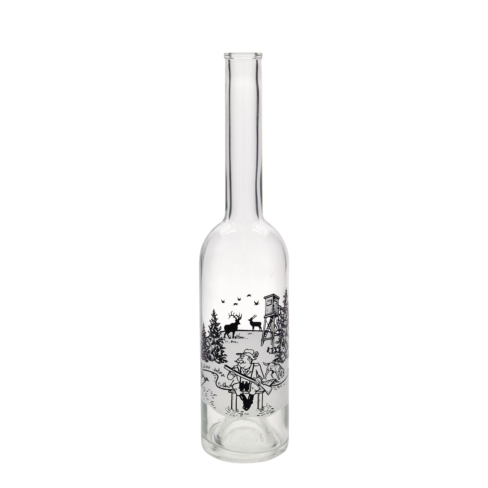 Shishe qelqi 500 ml 'Opera', motiv: Gjuetar, gojëz: Kork Shishe qelqi 500 ml 'Opera', motiv: Gjuetar, gojëz: Kork