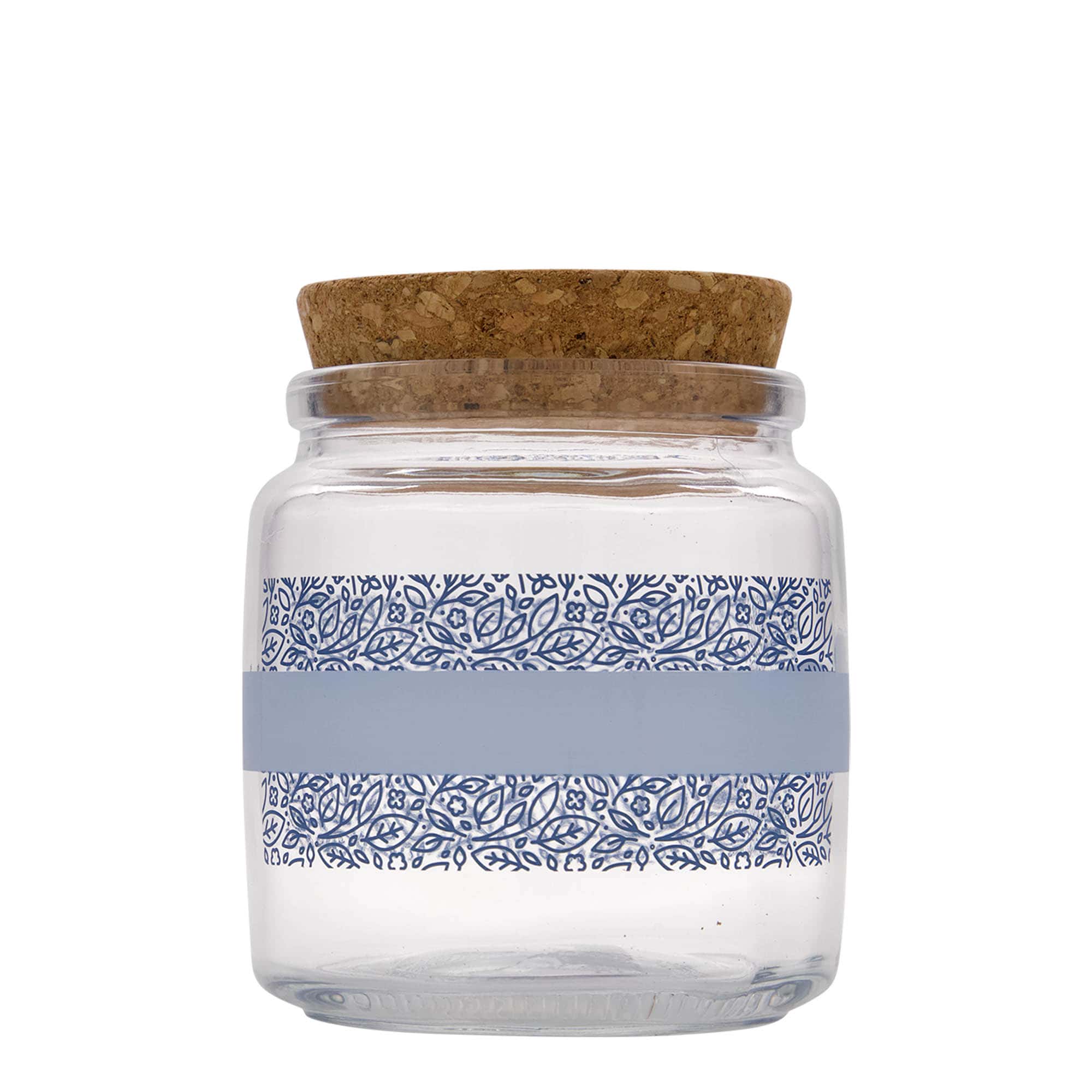 750 ml gotë me kork 'Giara', motiv: Naturalmente blu, gojë: kork