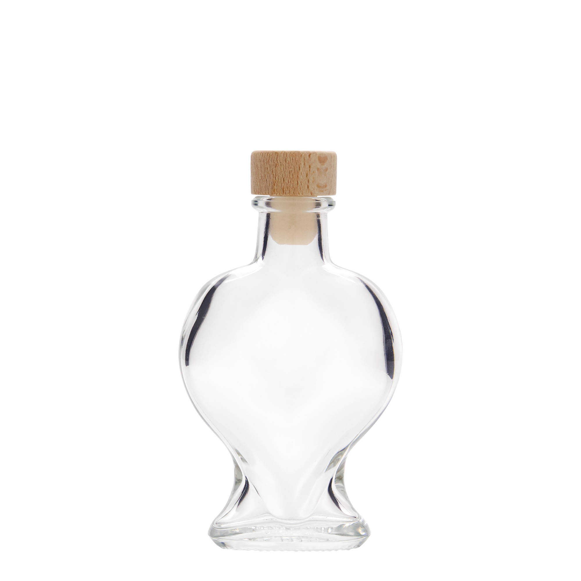 Shishe qelqi 100 ml 'Zemër', gojë: kork Shishe qelqi 100 ml 'Zemër', gojë: kork
