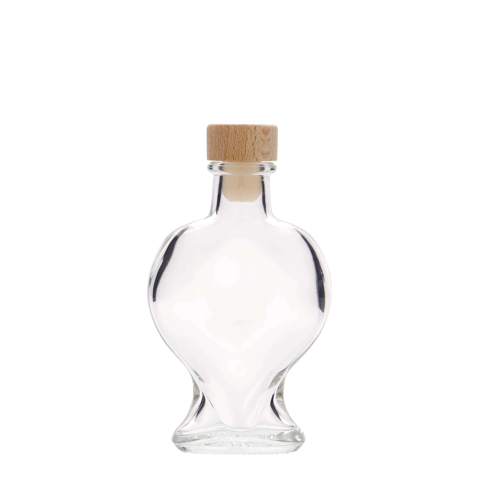 Shishe qelqi 100 ml 'Zemër', gojë: kork