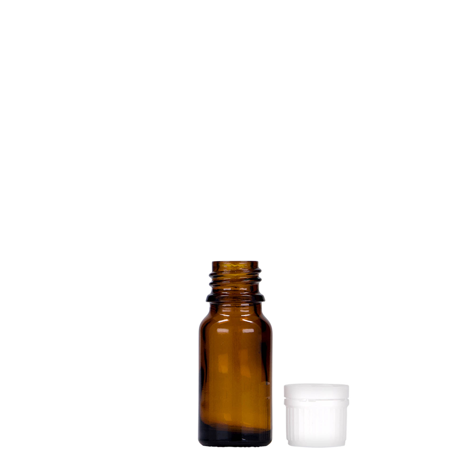 10 ml shishe mjekësore, qelq, kafe, gojë: DIN 18