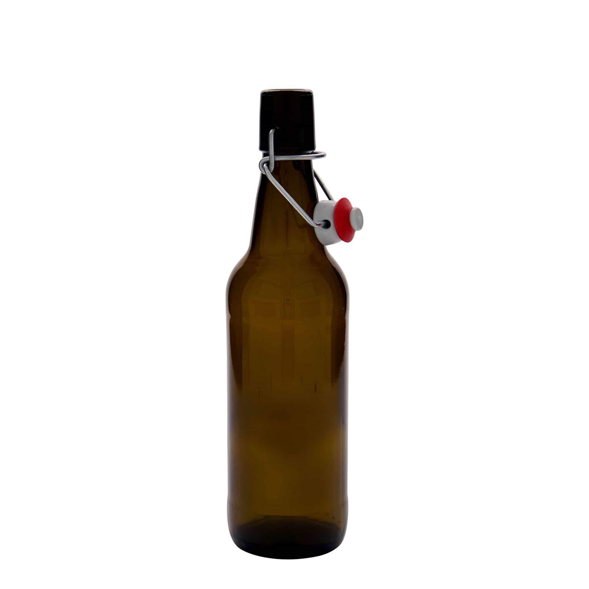 Shishe birre 500 ml, qelq, kafe, gojë: kapëse me kapak të kyçur Shishe birre 500 ml, qelq, kafe, gojë: kapëse me kapak të kyçur