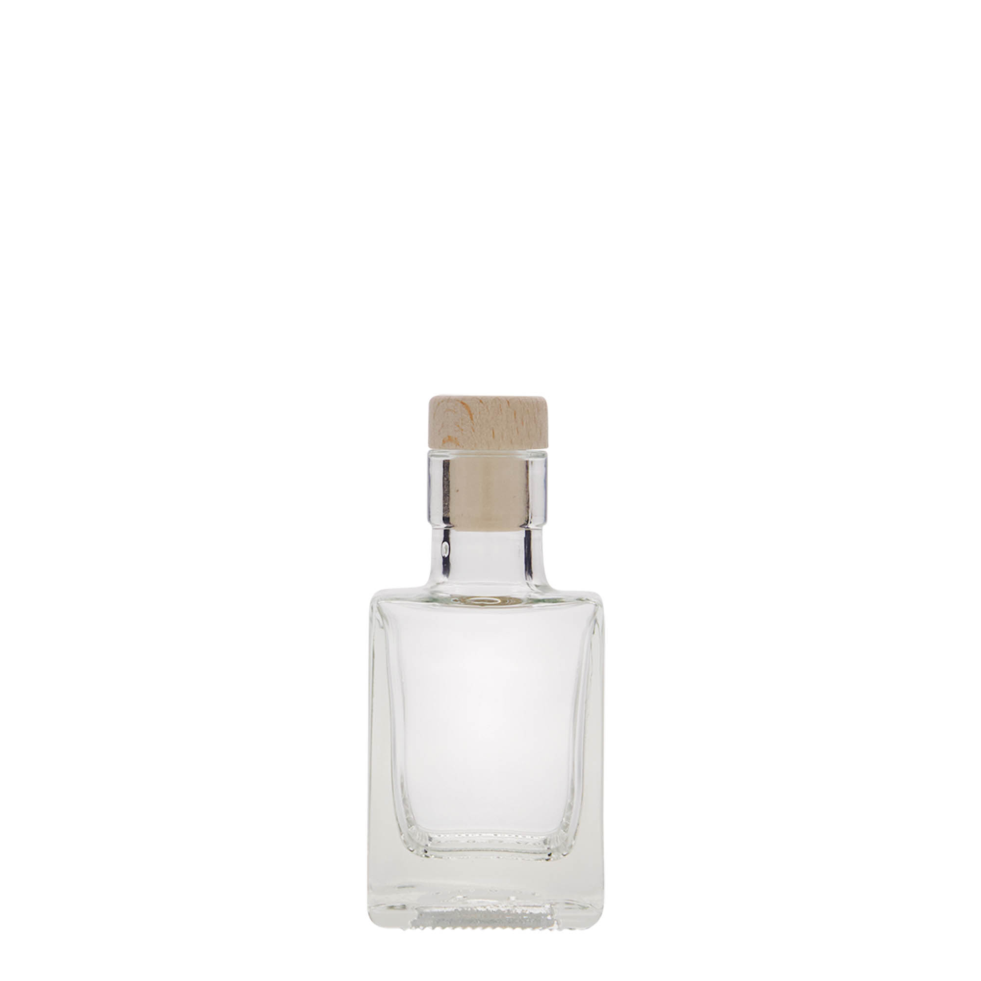 Shishe qelqi 50 ml 'Cube', katrore, gojë: kork Shishe qelqi 50 ml 'Cube', katrore, gojë: kork