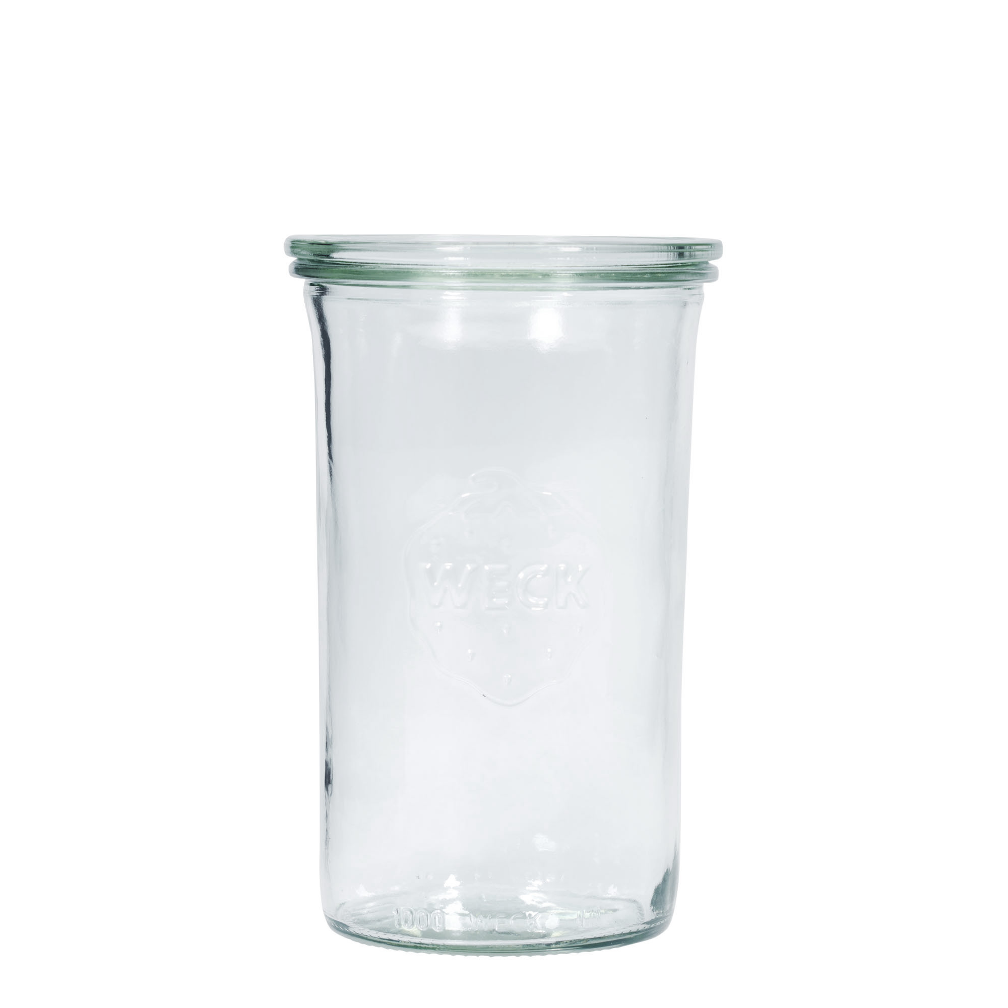 1.000 ml WECK-glas me kapak të përmbysur #, Hapur: Buzë e rrumbullakët