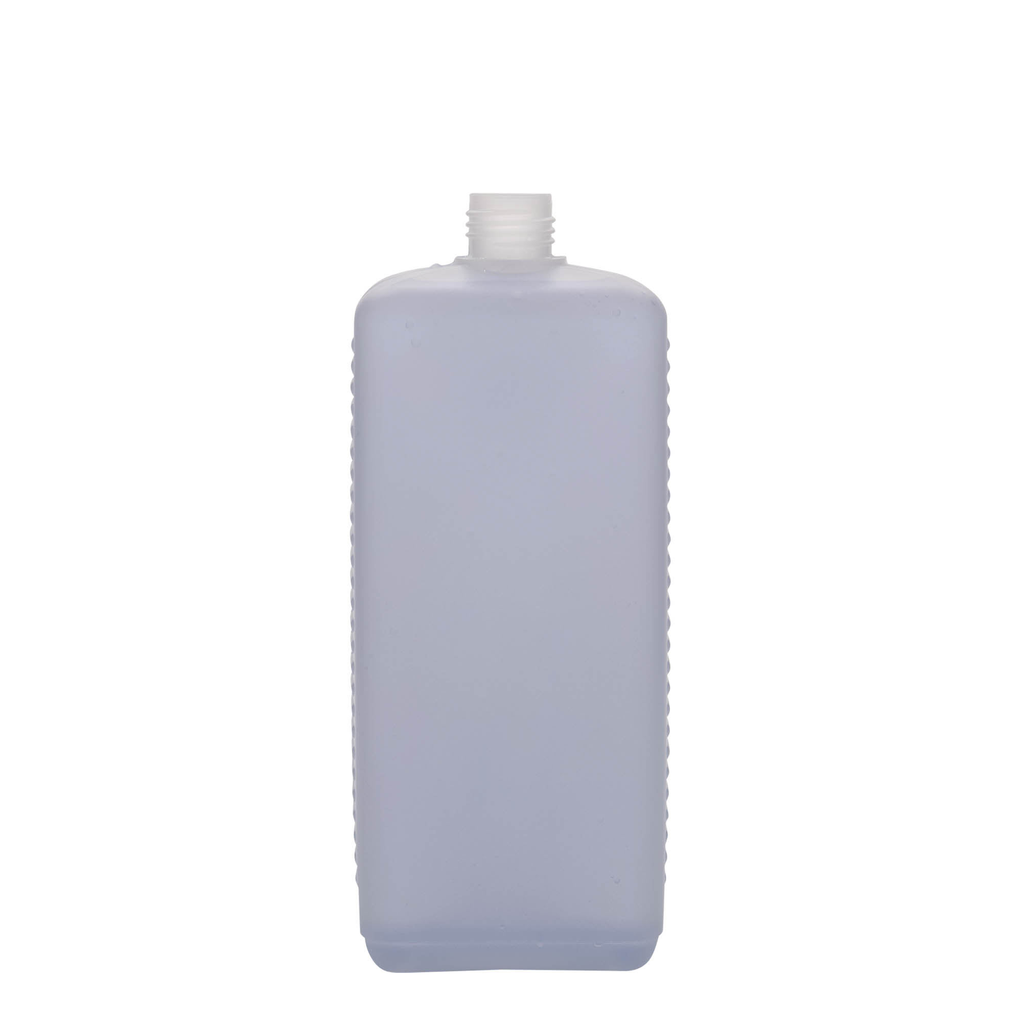 1.000 ml shishe kanister, drejtkëndëshe, plastikë HDPE, natyrale, hapje: DIN 25 EPE 1.000 ml shishe kanister, drejtkëndëshe, plastikë HDPE, natyrale, hapje: DIN 25 EPE