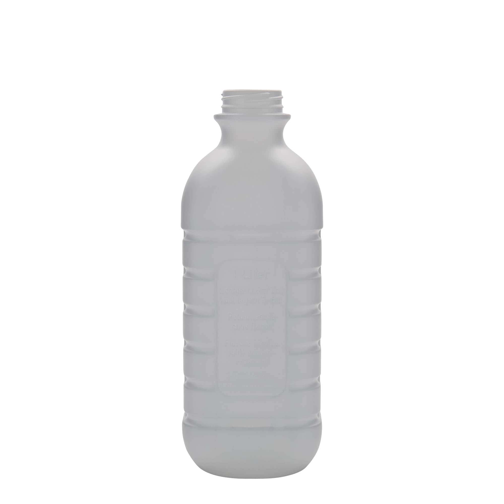 1.000 ml shishe qumështi, drejtkëndëshe, plastikë HDPE, e bardhë, hapja: PEHD40