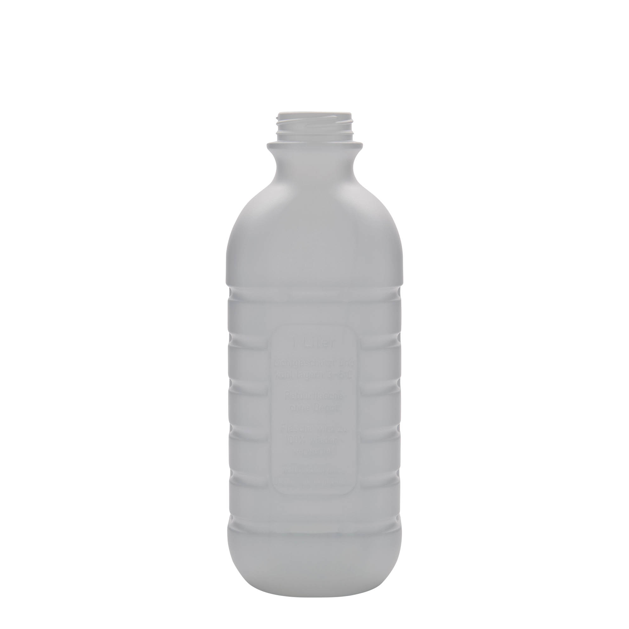 1.000 ml shishe qumështi, drejtkëndëshe, plastikë HDPE, e bardhë, hapja: PEHD40