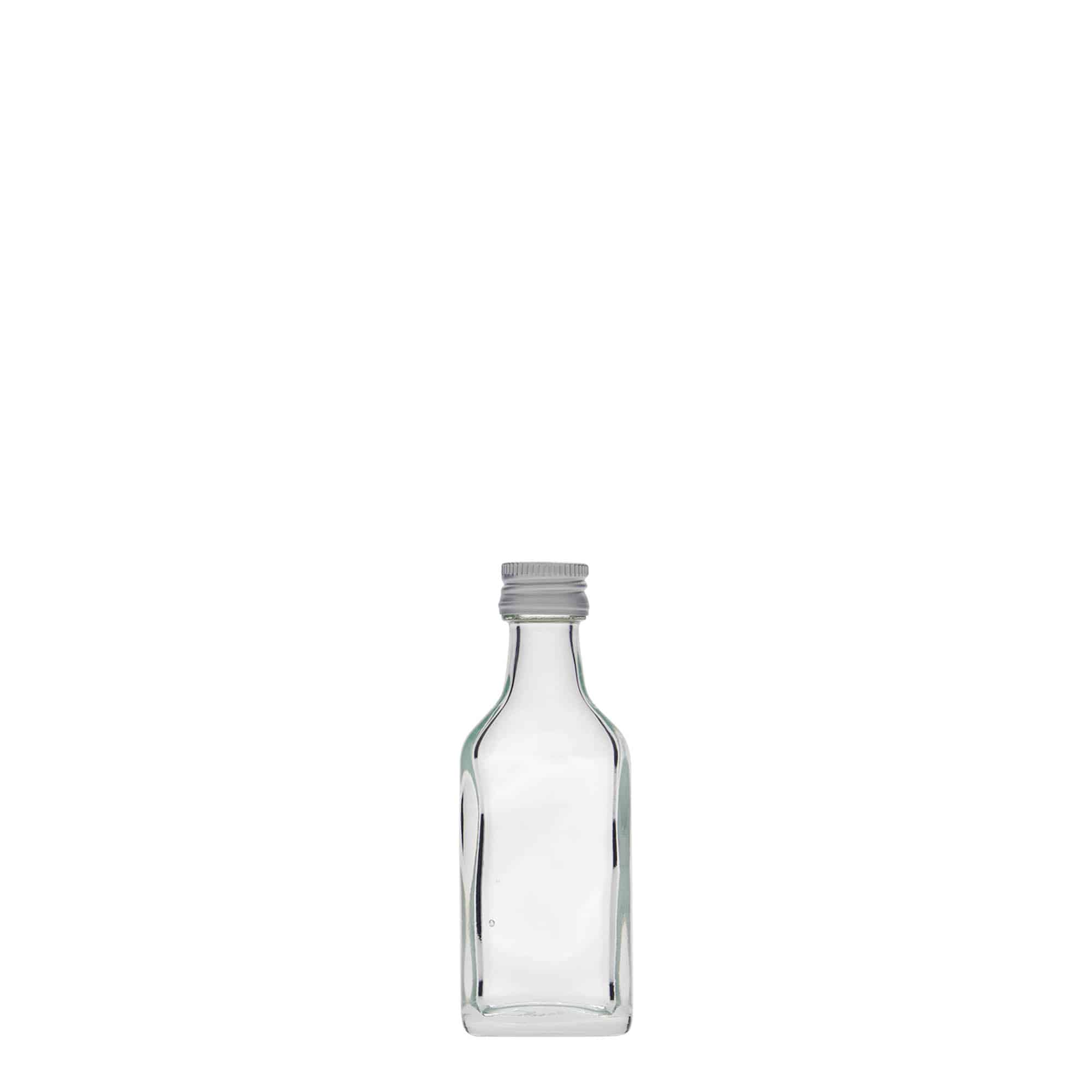 Shishe dore 20 ml, drejtkëndëshe, qelq, gojë: PP 18