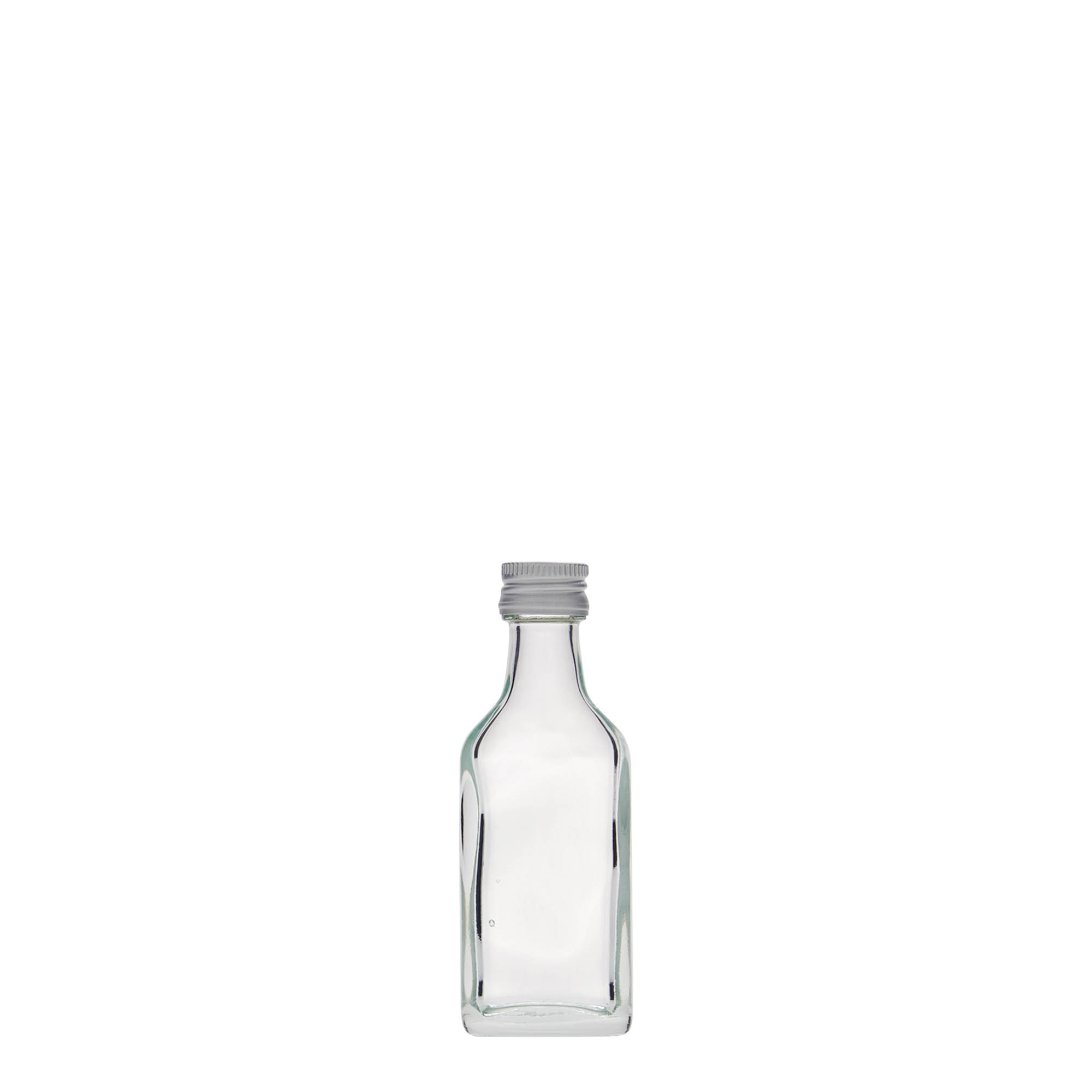 Shishe dore 20 ml, drejtkëndëshe, qelq, gojë: PP 18