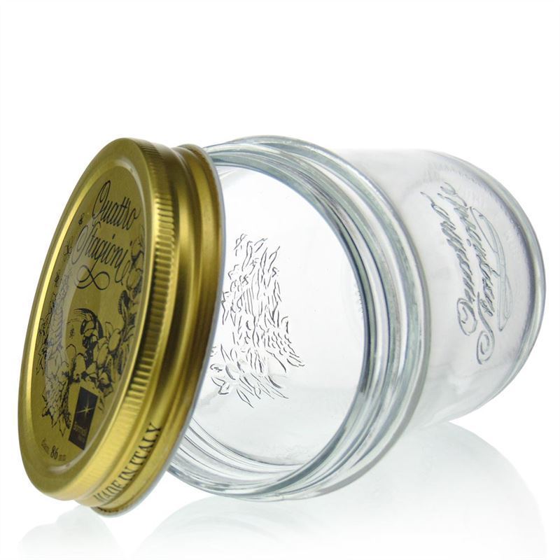 320 ml kavanoz rrëzimi 'Quattro Stagioni', gojë: kapak me vidë 320 ml kavanoz rrëzimi 'Quattro Stagioni', gojë: kapak me vidë