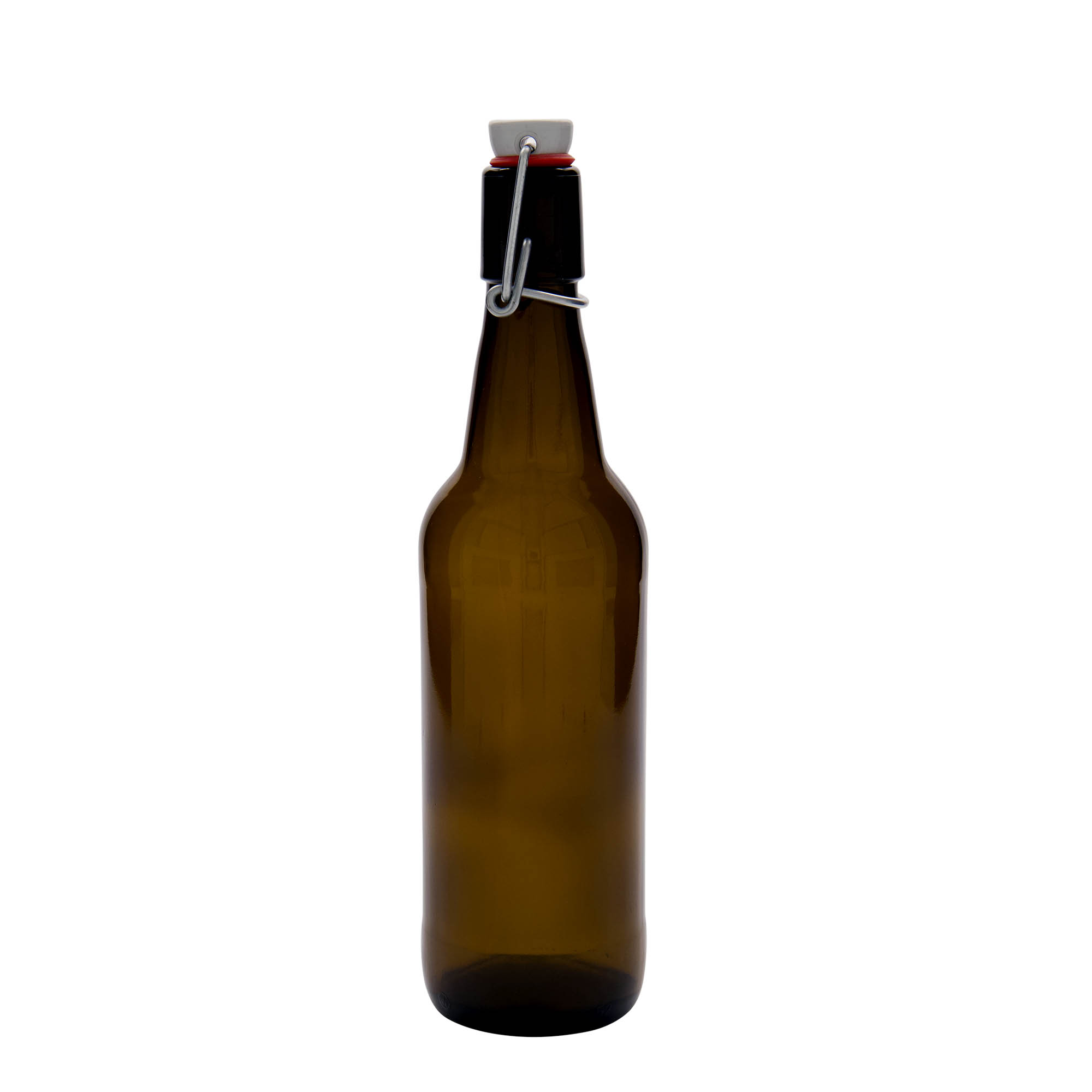 Shishe birre 500 ml, qelq, kafe, gojë: kapëse me kapak të kyçur Shishe birre 500 ml, qelq, kafe, gojë: kapëse me kapak të kyçur