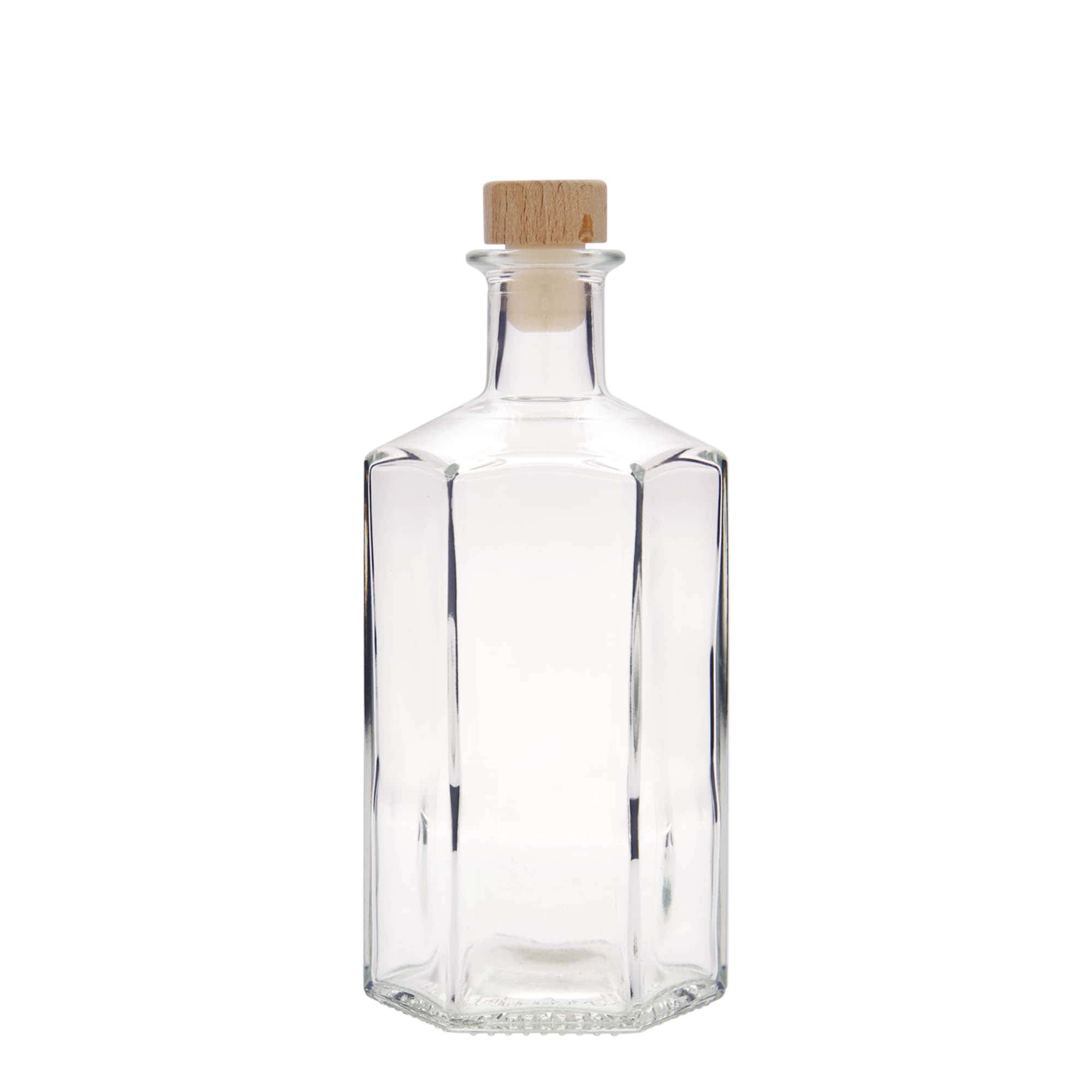 Shishe qelqi 500 ml Farmacisti 'Jimmy', gjashtëkëndëshe, gojë: Kork
