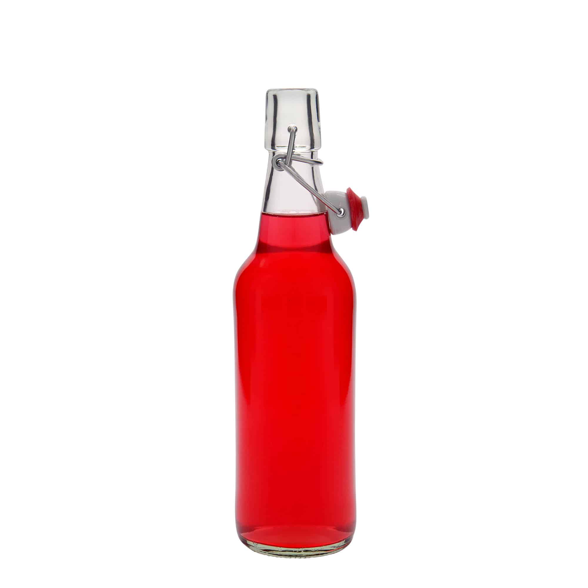 Shishe birre 500 ml, qelq, gojë: mbyllje me kapëse.
