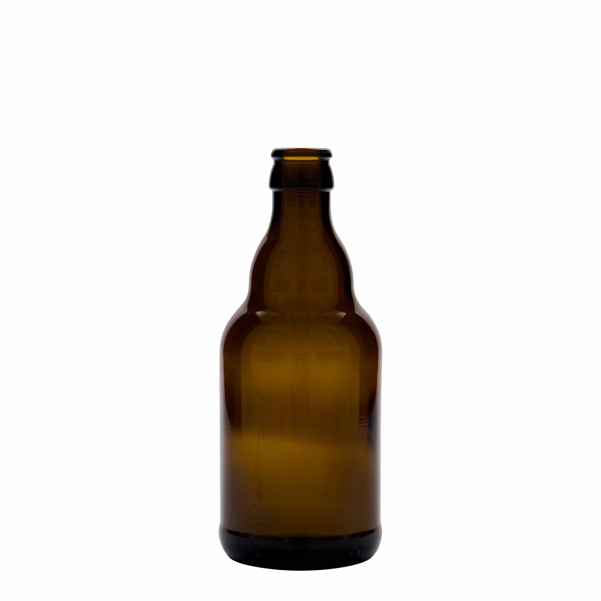 330 ml shishe birre 'Steinie', qelq, kafe, gojë: Kronkorken