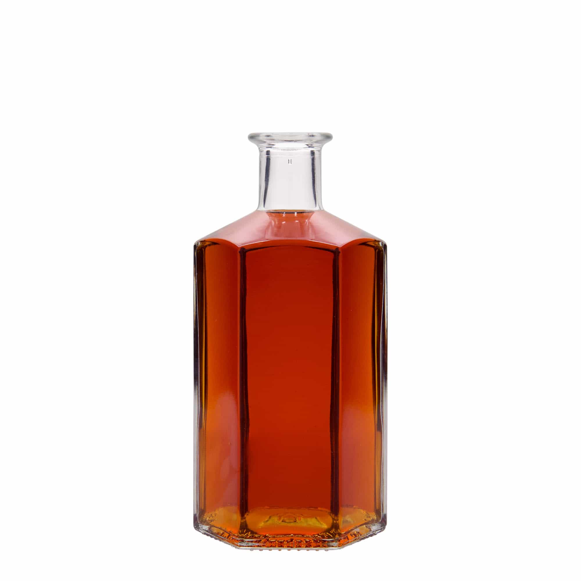 Shishe qelqi 500 ml Farmacisti 'Jimmy', gjashtëkëndëshe, gojë: Kork