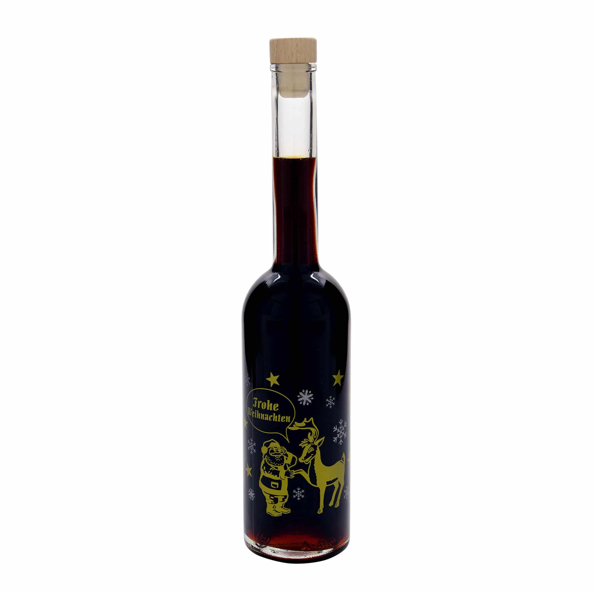 Shishe qelqi 500 ml 'Opera', motiv: Fishekzjarre, gojë: kork