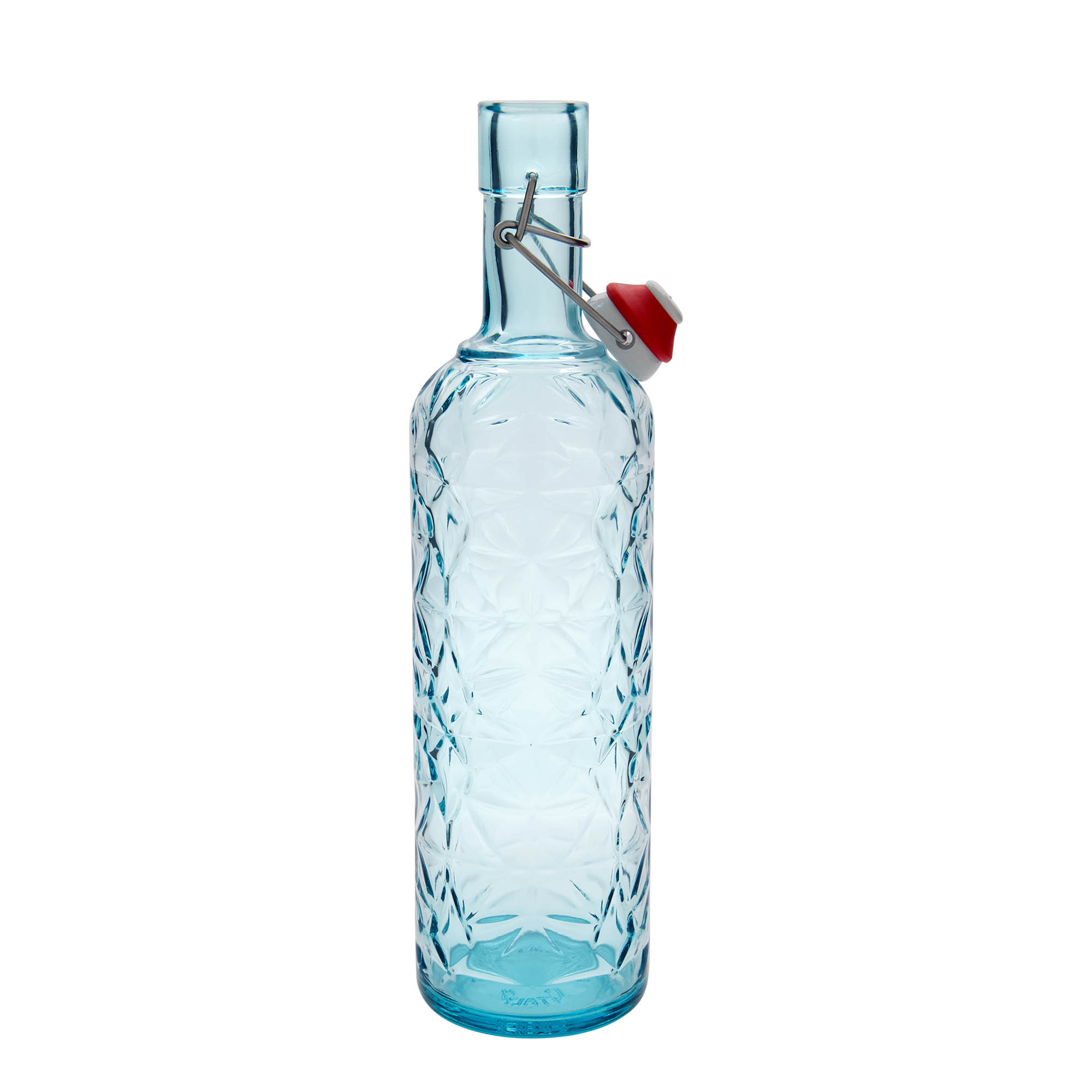 1.000 ml shishe qelqi 'Oriente', blu azur, hapje: kapak me kapëse 1.000 ml shishe qelqi 'Oriente', blu azur, hapje: kapak me kapëse