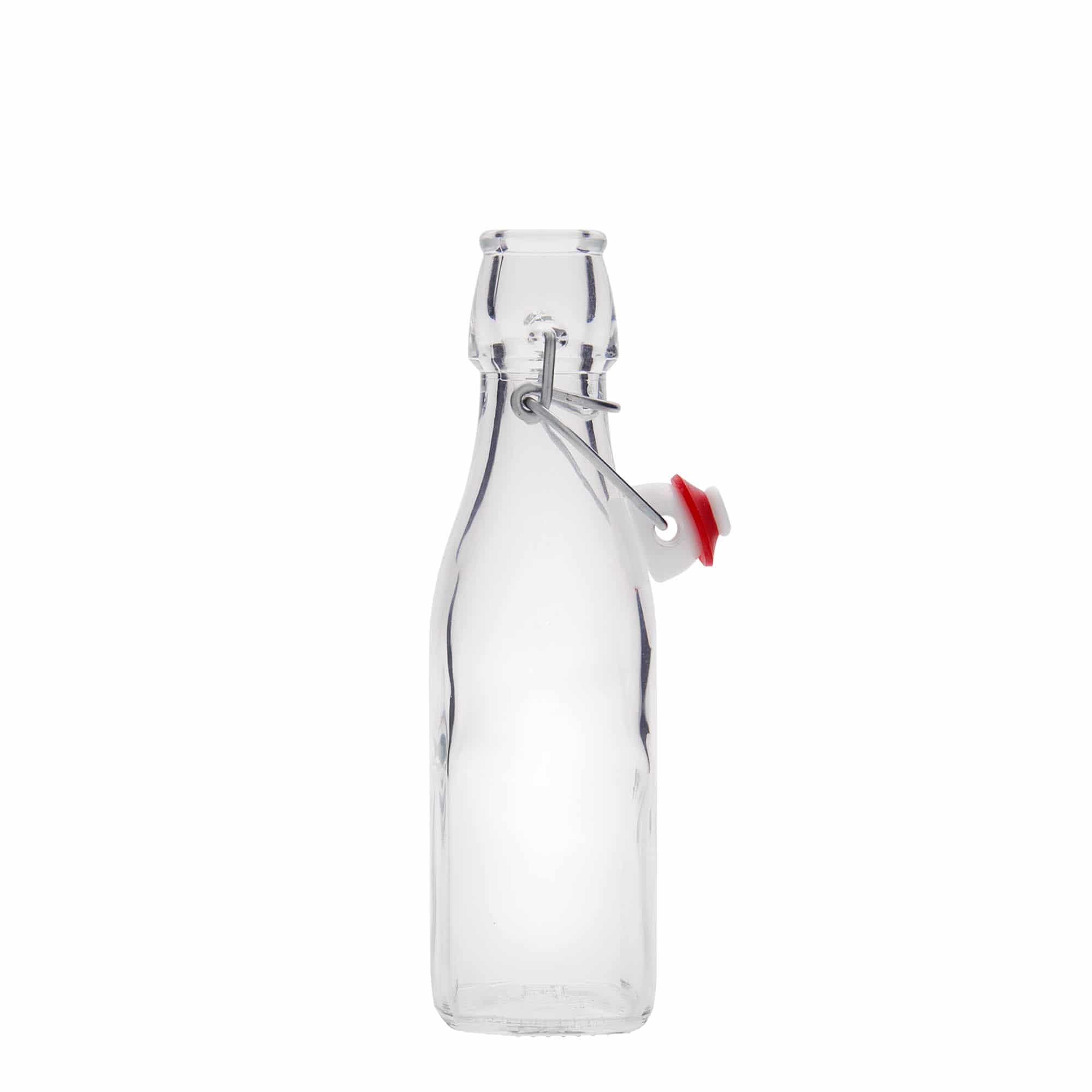 Shishe qelqi 250 ml 'Swing, katrore, gojë: kapëse me kallëp' Shishe qelqi 250 ml 'Swing, katrore, gojë: kapëse me kallëp'