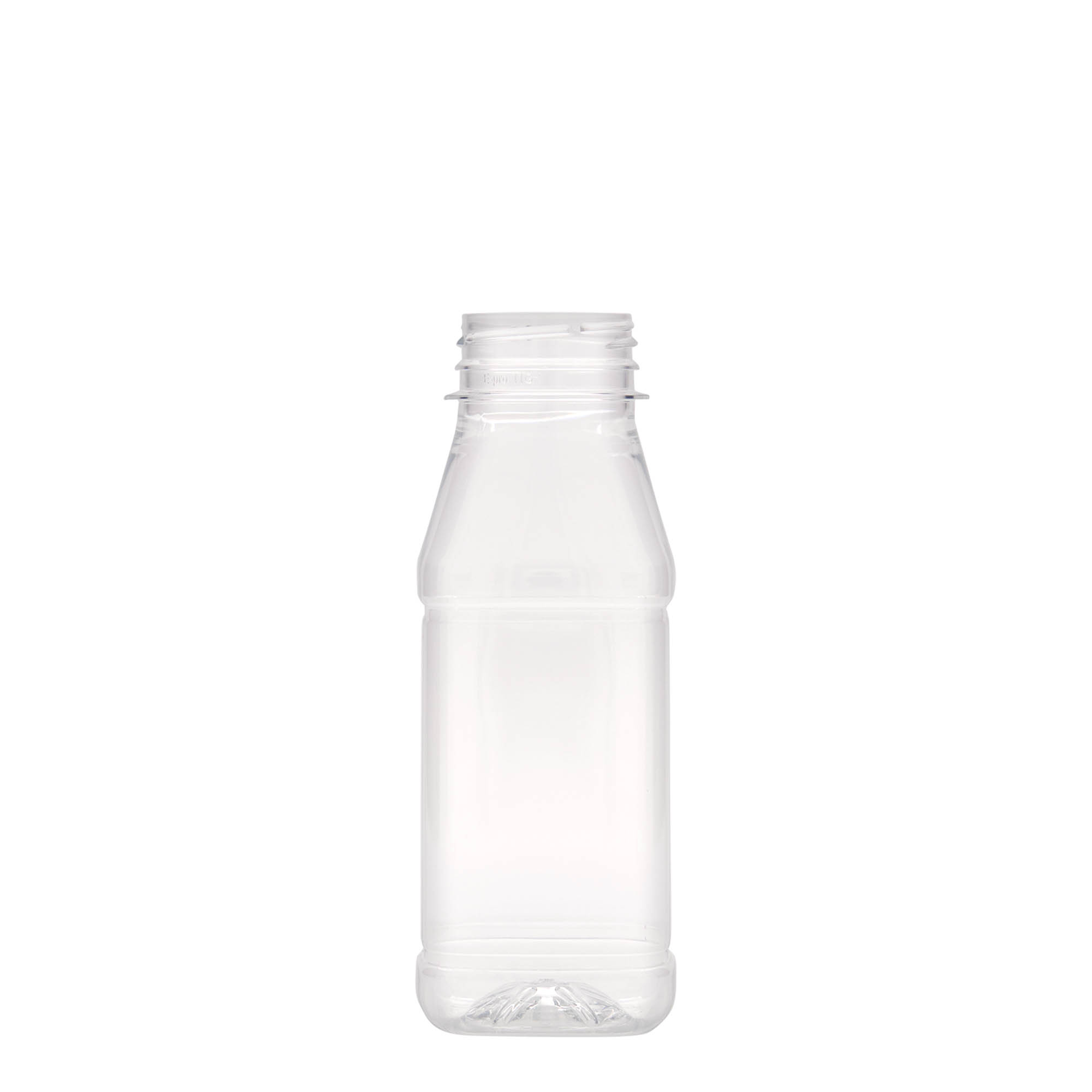 Shishe PET 250 ml 'Milk and Juice Carré', katrore, plastikë, hapje: 38 mm Shishe PET 250 ml 'Milk and Juice Carré', katrore, plastikë, hapje: 38 mm
