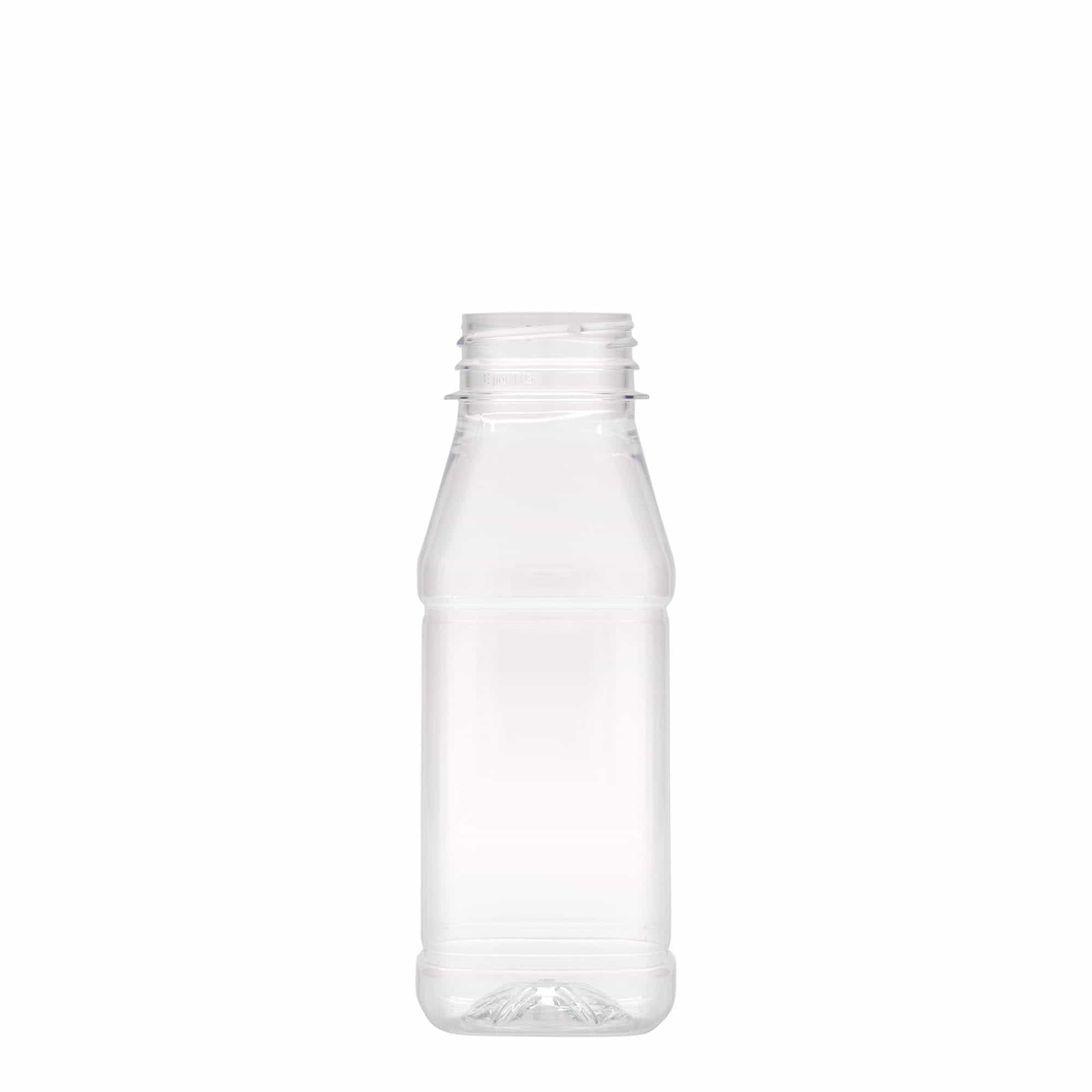 Shishe PET 250 ml 'Milk and Juice Carré', katrore, plastikë, hapje: 38 mm