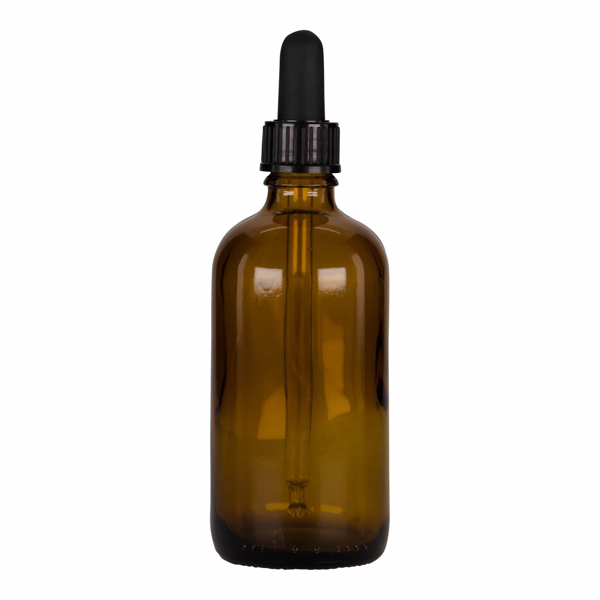 100 ml shishe me pipetë, mjekësore, qelq, kafe-e zezë, gojë: DIN 18