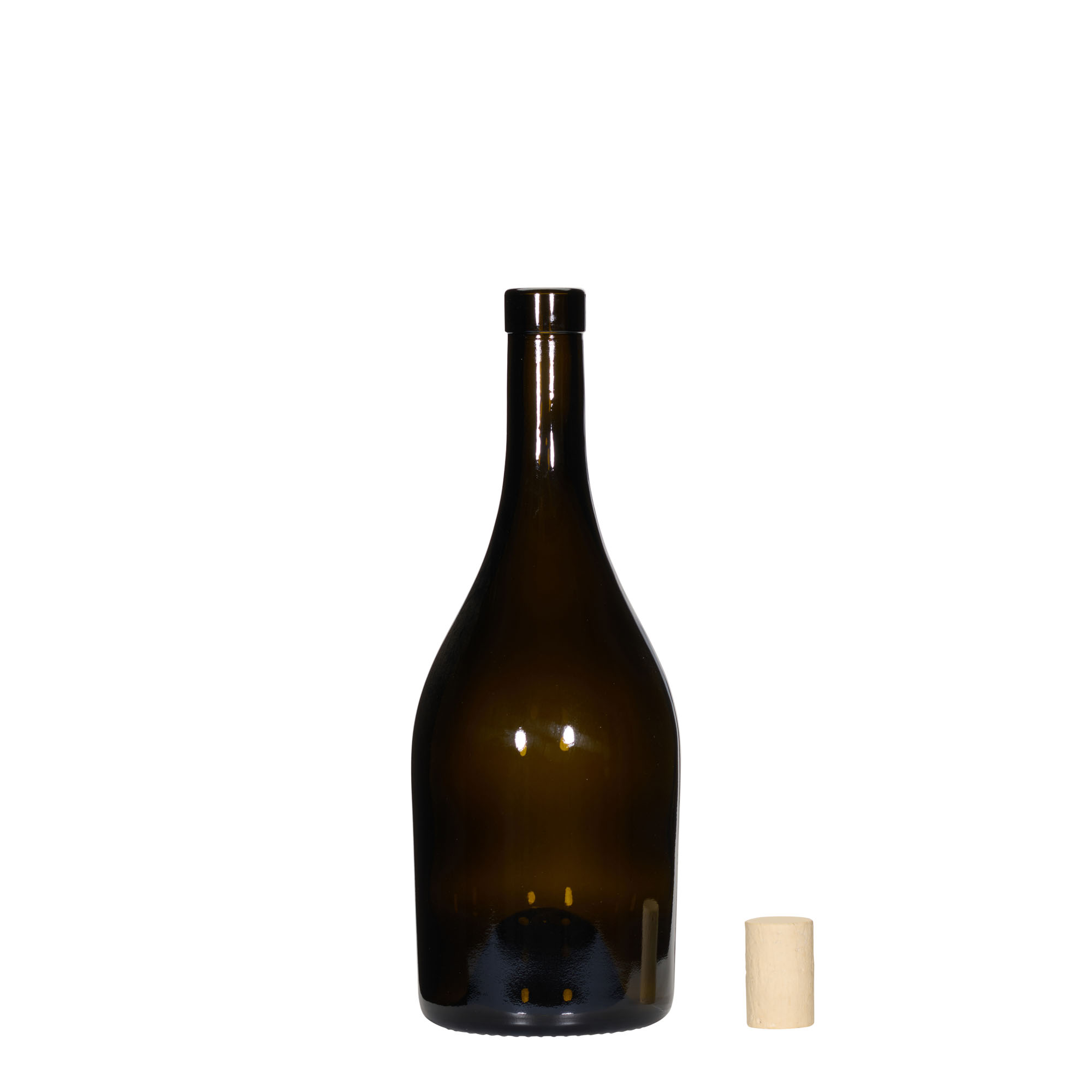 Shishe vere 750 ml 'Exclusive', jeshile antike, gojë: kork Shishe vere 750 ml 'Exclusive', jeshile antike, gojë: kork
