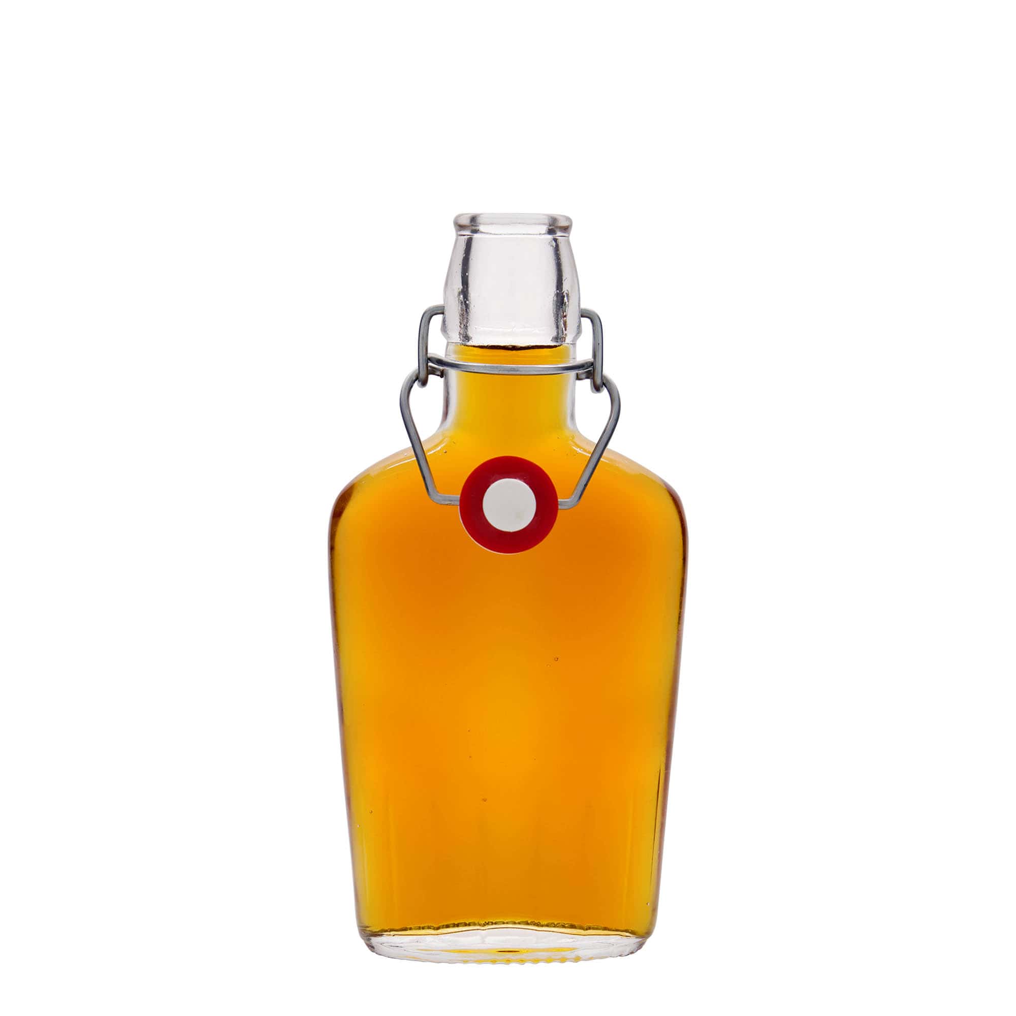 Shishe qelqi 250 ml 'Fiaschetta', ovale, gojë: kapak me kllapë