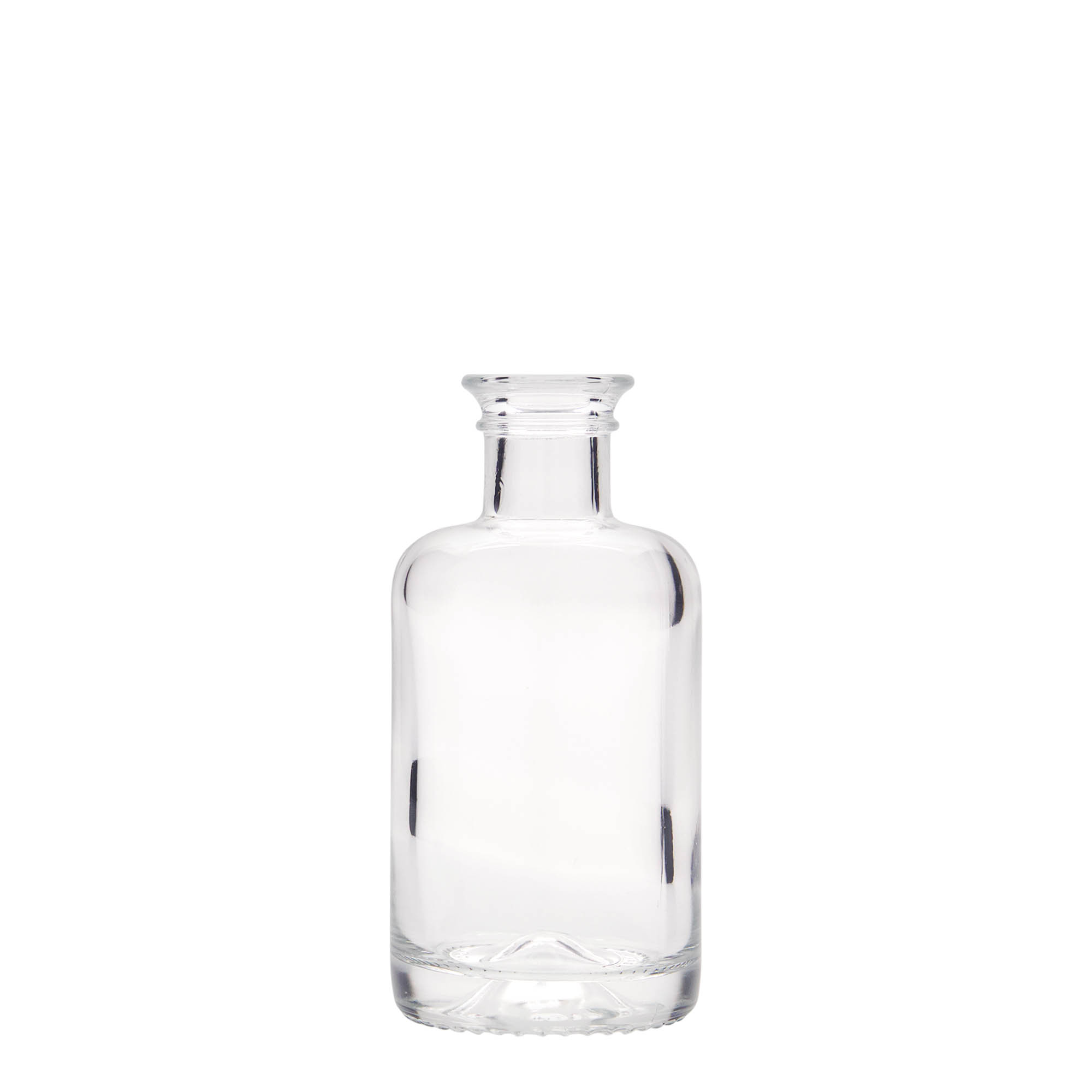 Shishe qelqi 100 ml për farmacist, goja: korek