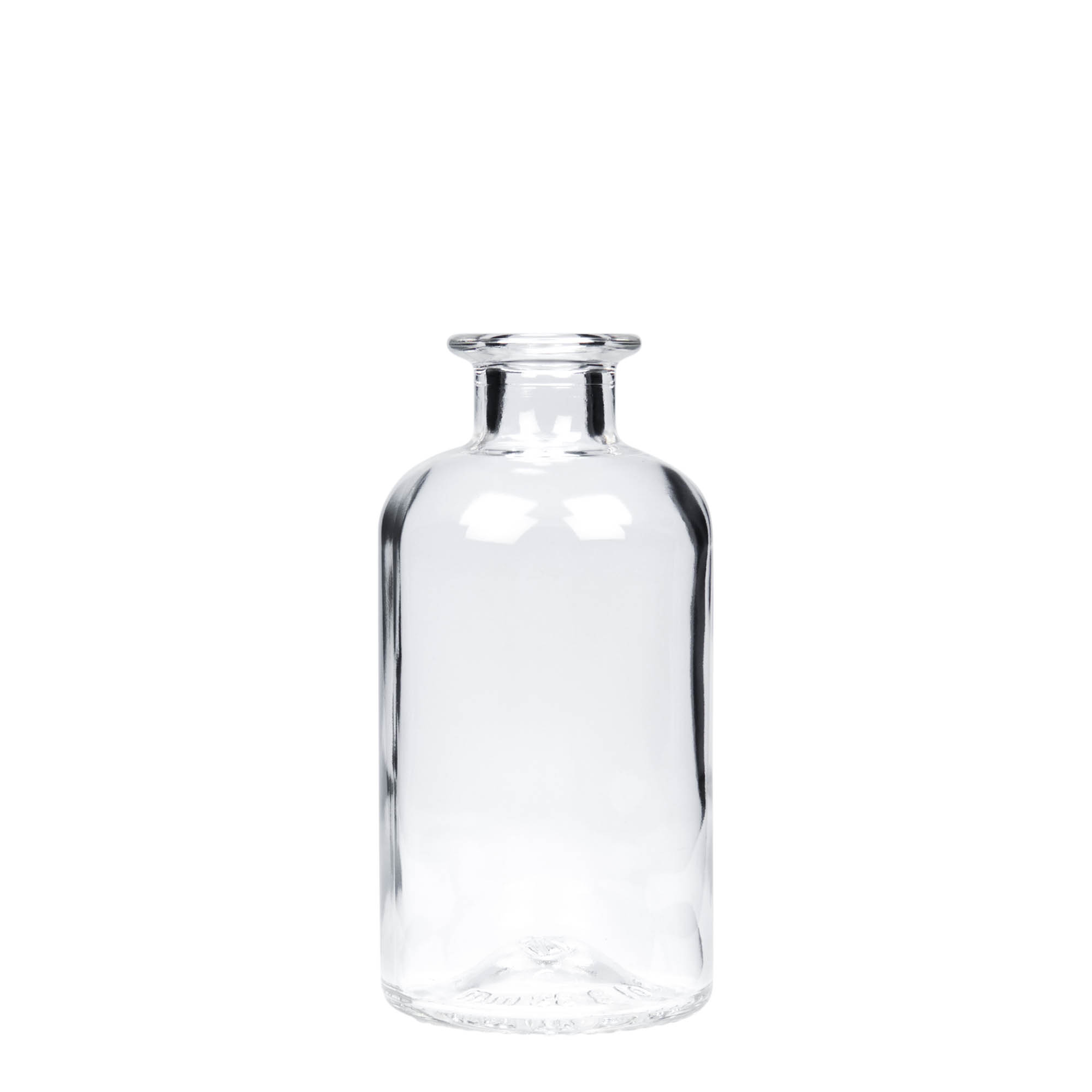 250 ml shishe qelqi për farmacist, goja: korek