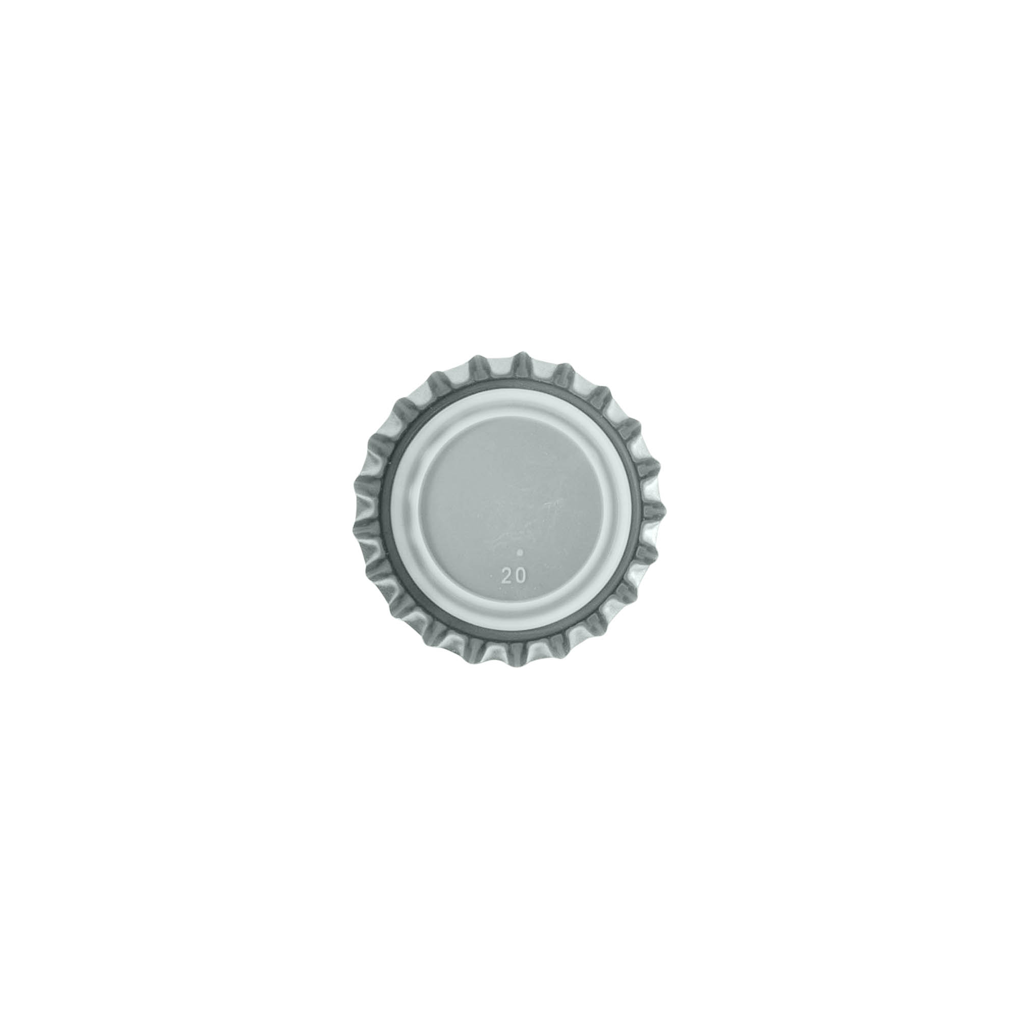 Kapak shishe 26 mm, metal, argjend Kapak shishe 26 mm, metal, argjend