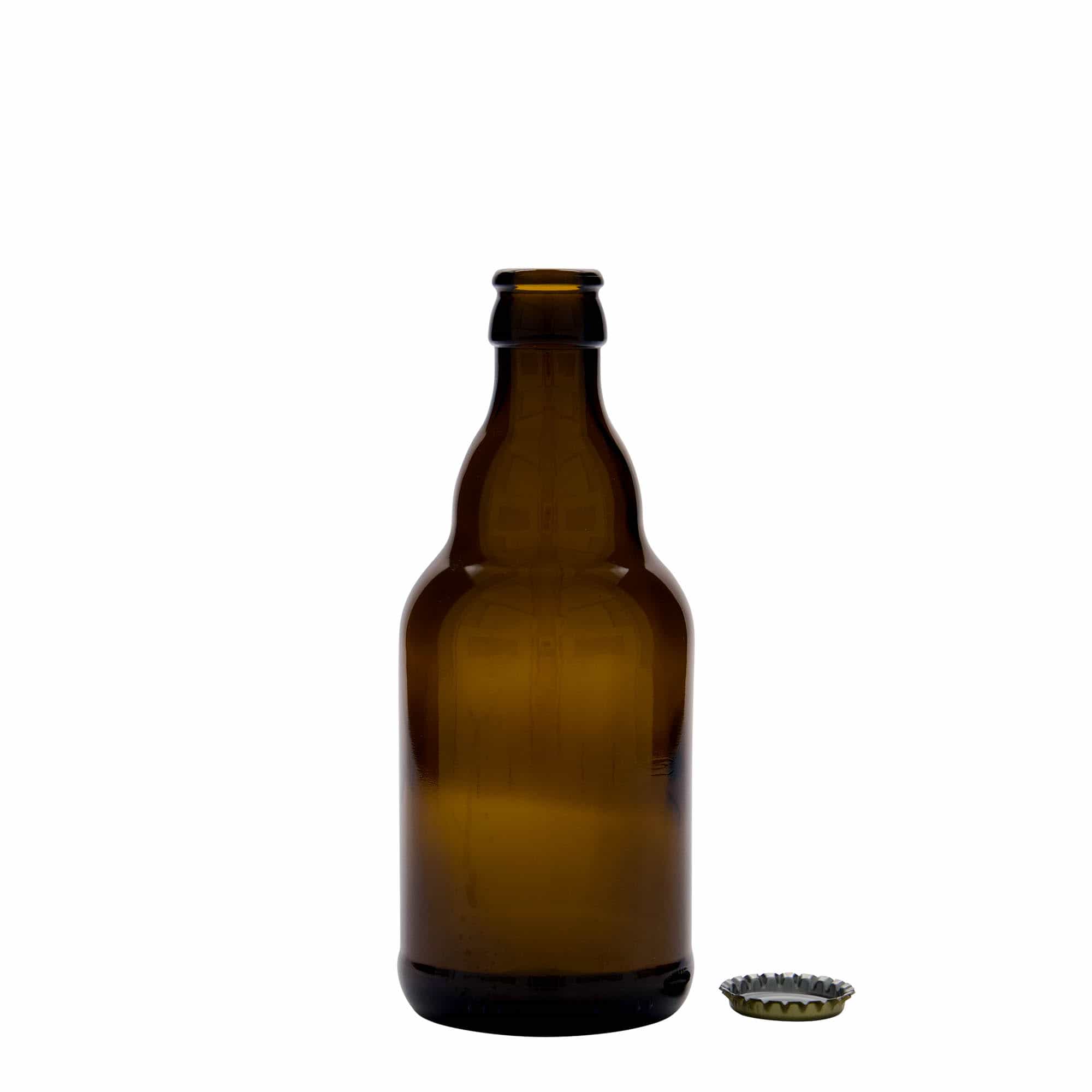 330 ml shishe birre 'Steinie', qelq, kafe, gojë: Kronkorken