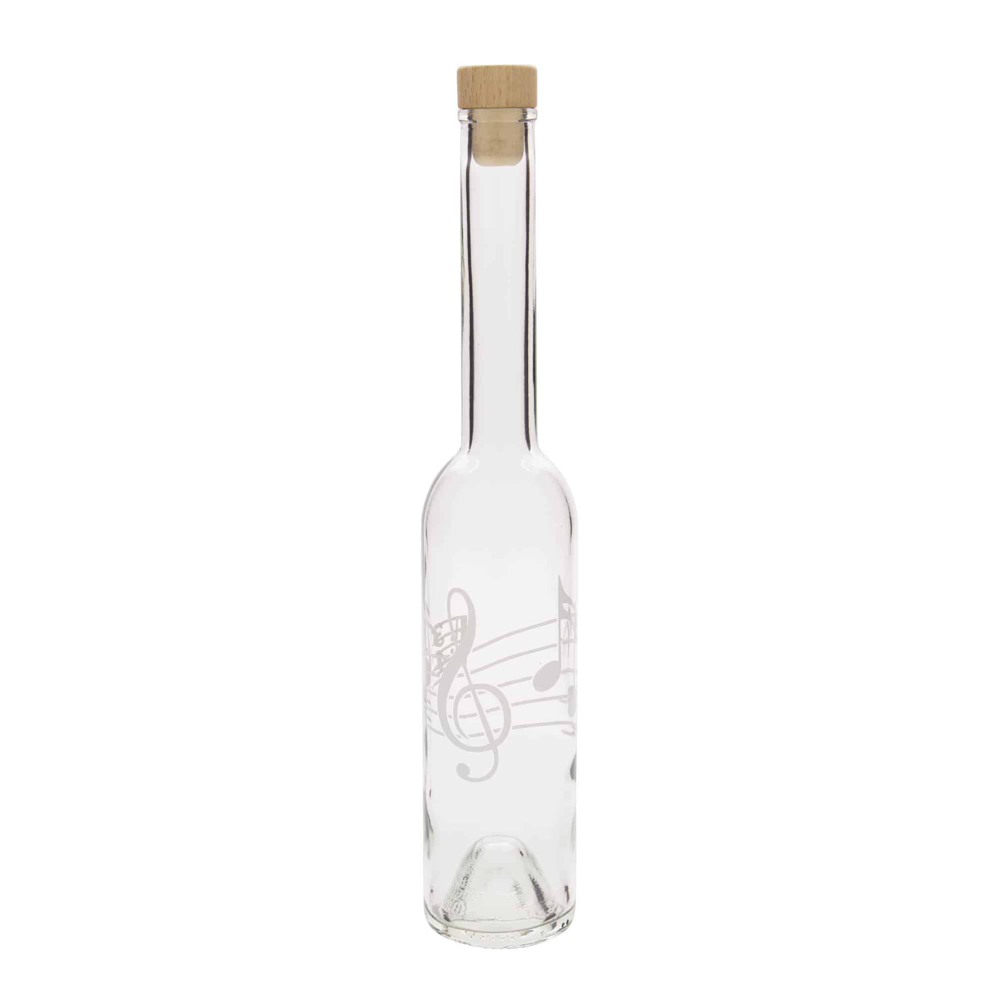 Shishe qelqi 350 ml 'Opera', motiv: Nota muzikore, gojë: Kork
