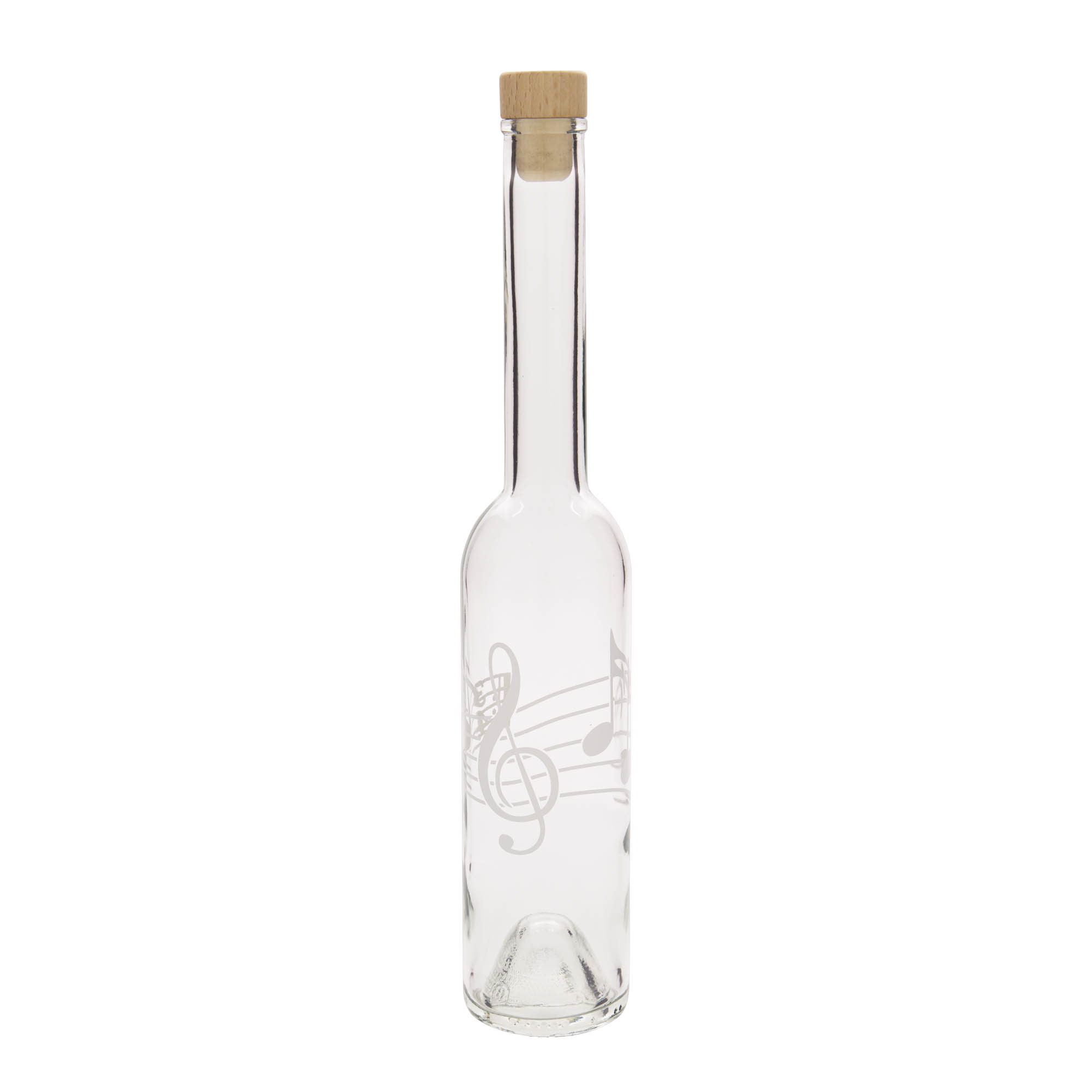Shishe qelqi 350 ml 'Opera', motiv: Nota muzikore, gojë: Kork Shishe qelqi 350 ml 'Opera', motiv: Nota muzikore, gojë: Kork