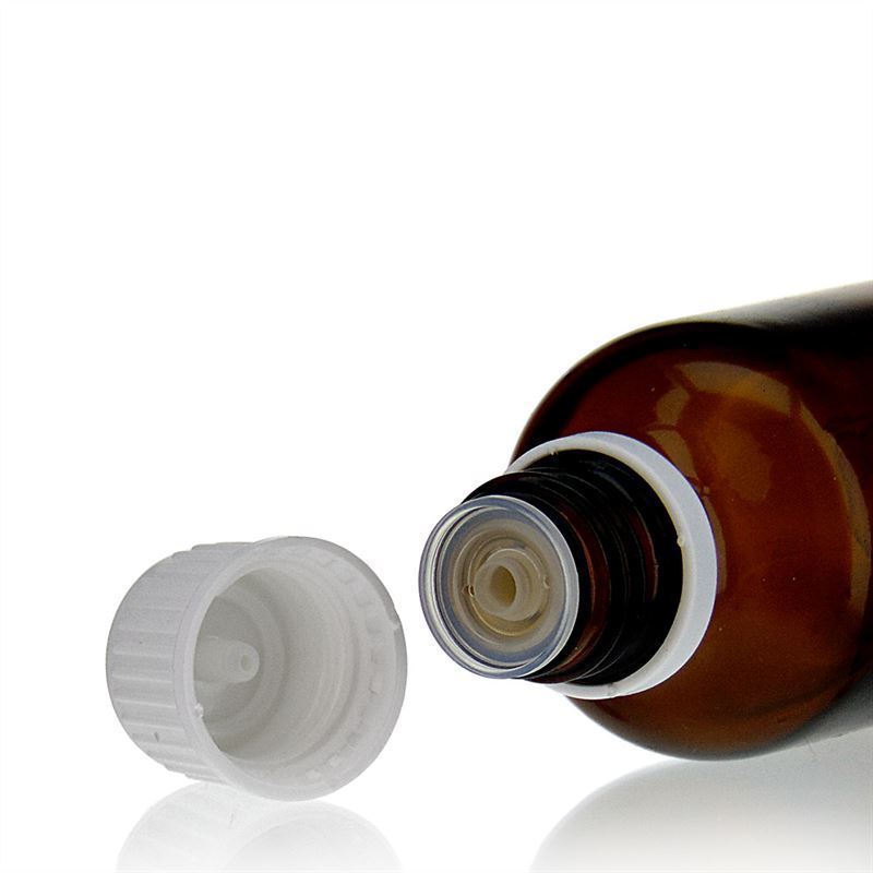 Kapak me vidë me futje pikimi, plastik PE, i bardhë, për gojë: DIN 18 Kapak me vidë me futje pikimi, plastik PE, i bardhë, për gojë: DIN 18