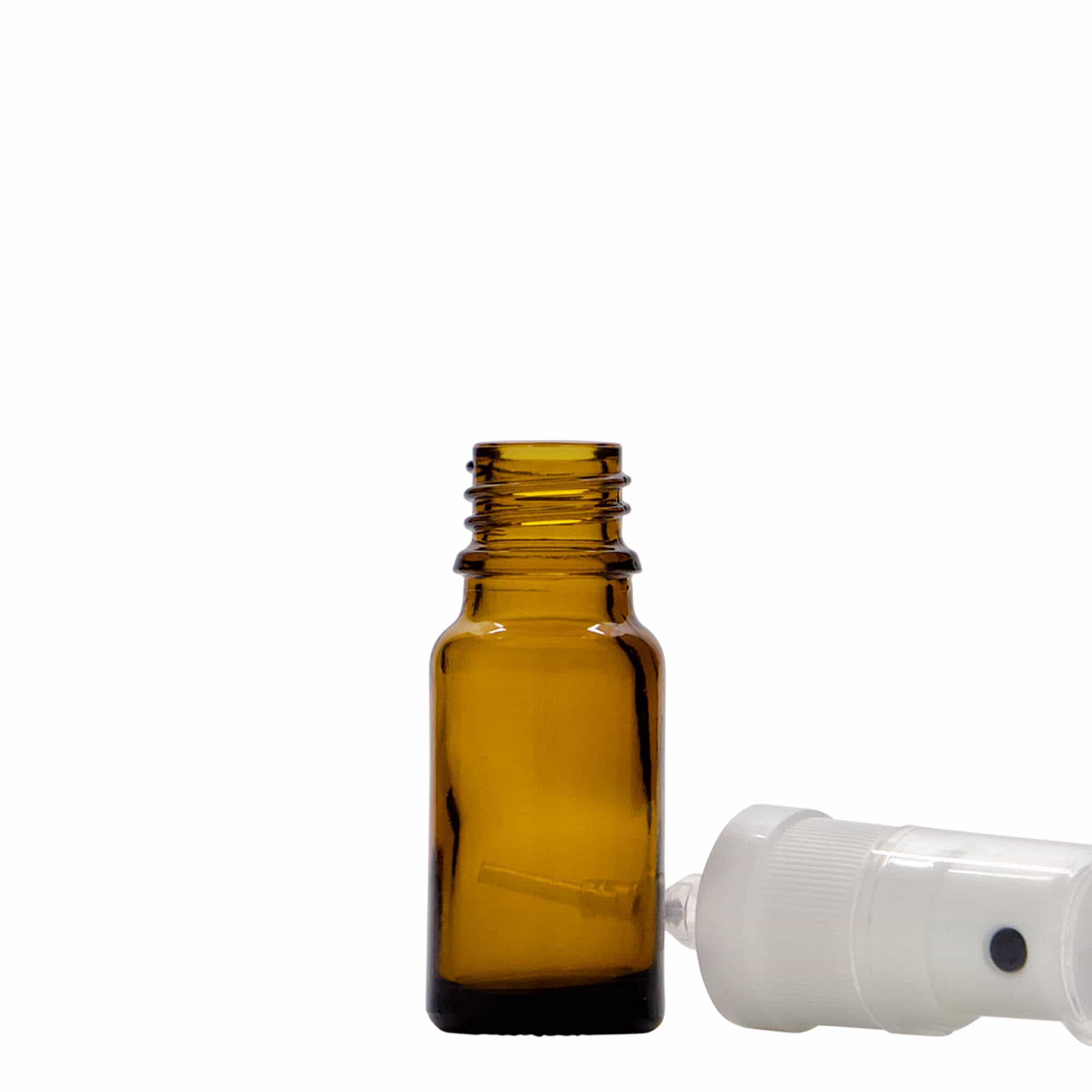 10 ml shishe me spërkatës, mjekësore, qelq, kafe, goja: DIN 18
