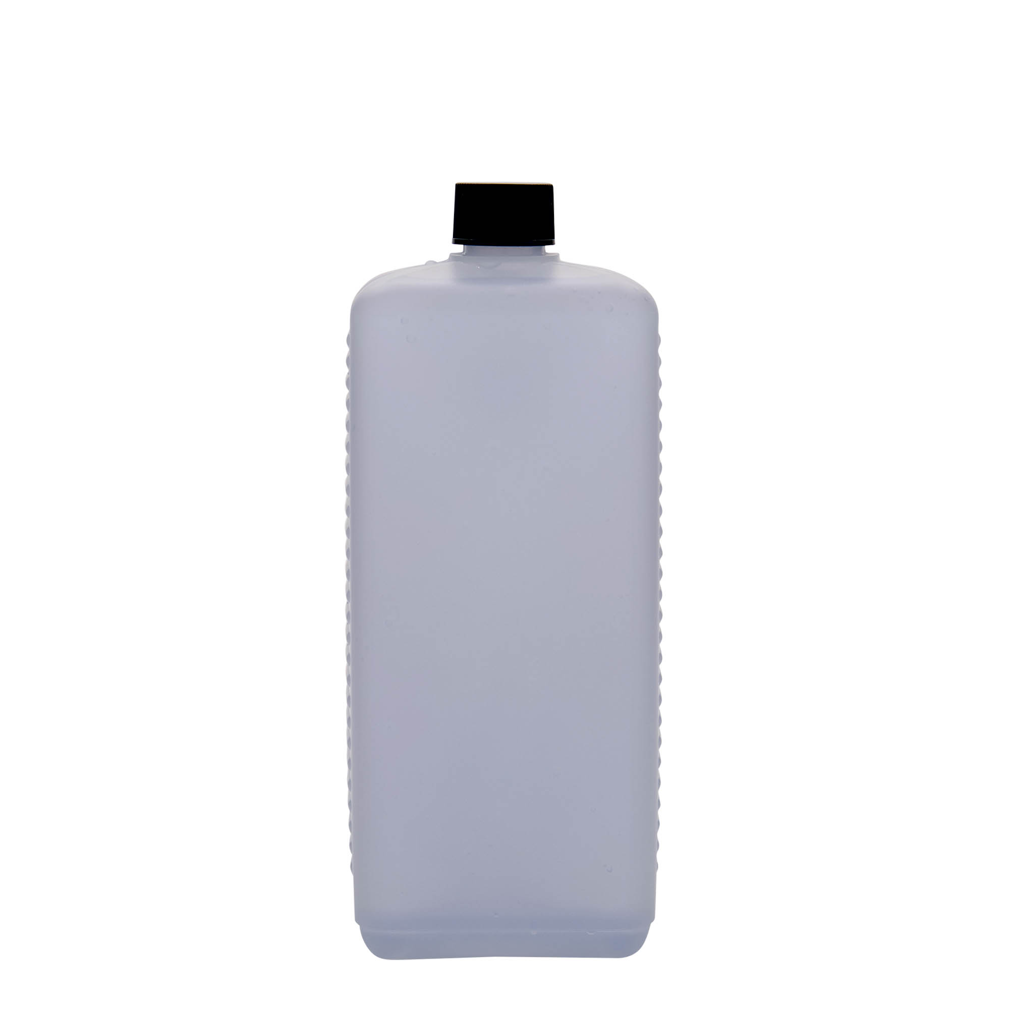 1.000 ml shishe kanister, drejtkëndëshe, plastikë HDPE, natyrale, hapje: DIN 25 EPE