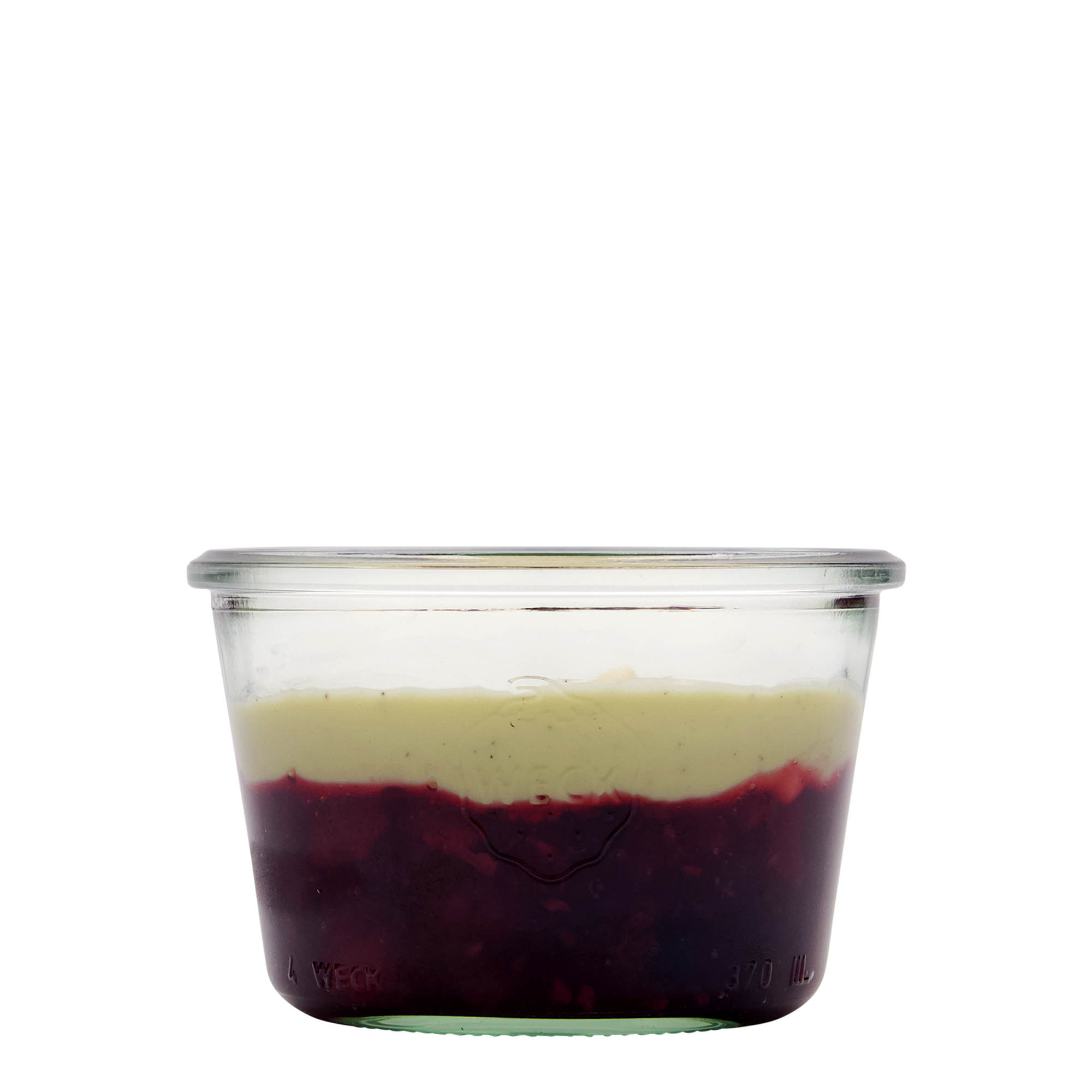 370 ml enë qelqi WECK me hapje: skaj i rrumbullakët