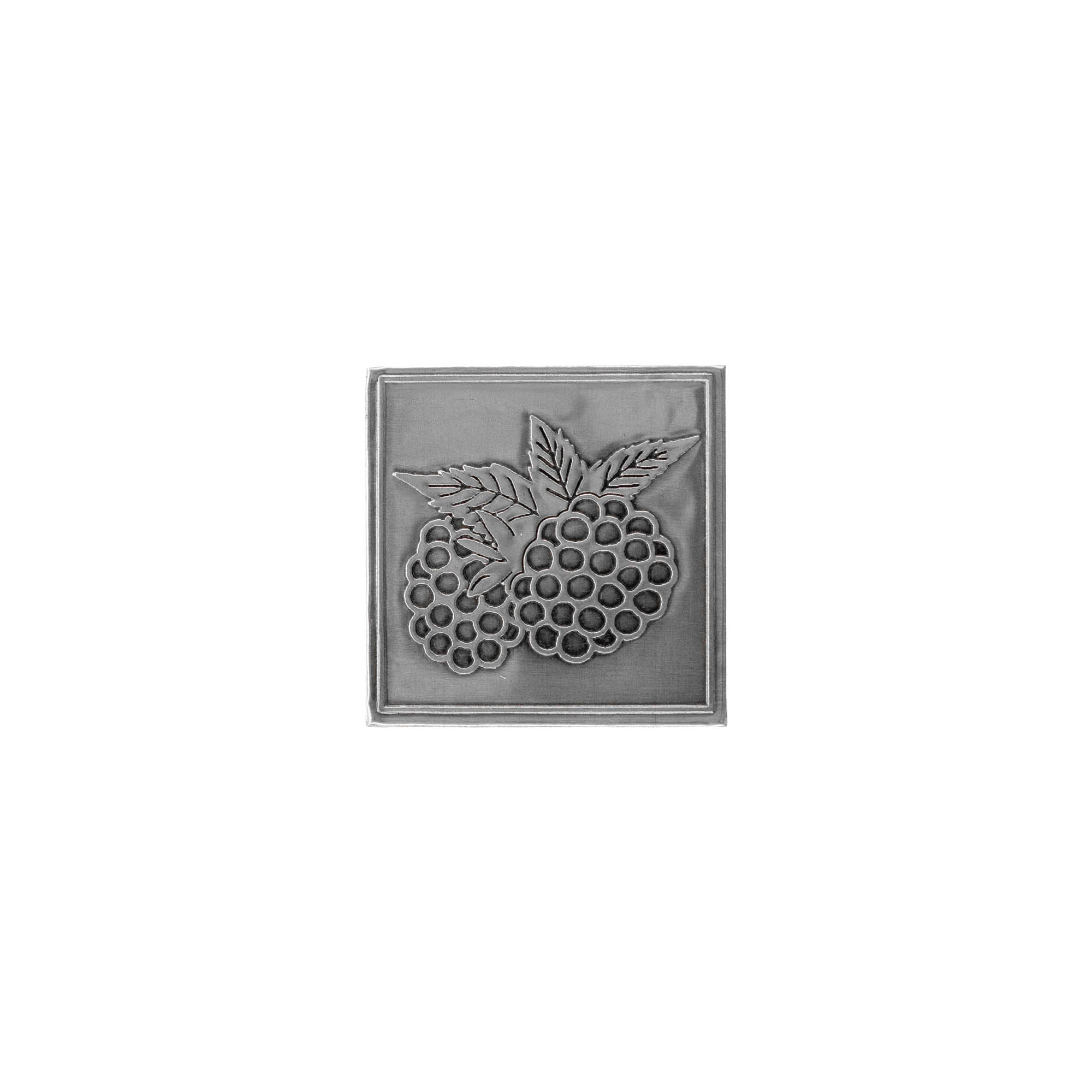 Etiketë prej zinku 'Brombeere', katrore, metal, argjend Etiketë prej zinku 'Brombeere', katrore, metal, argjend