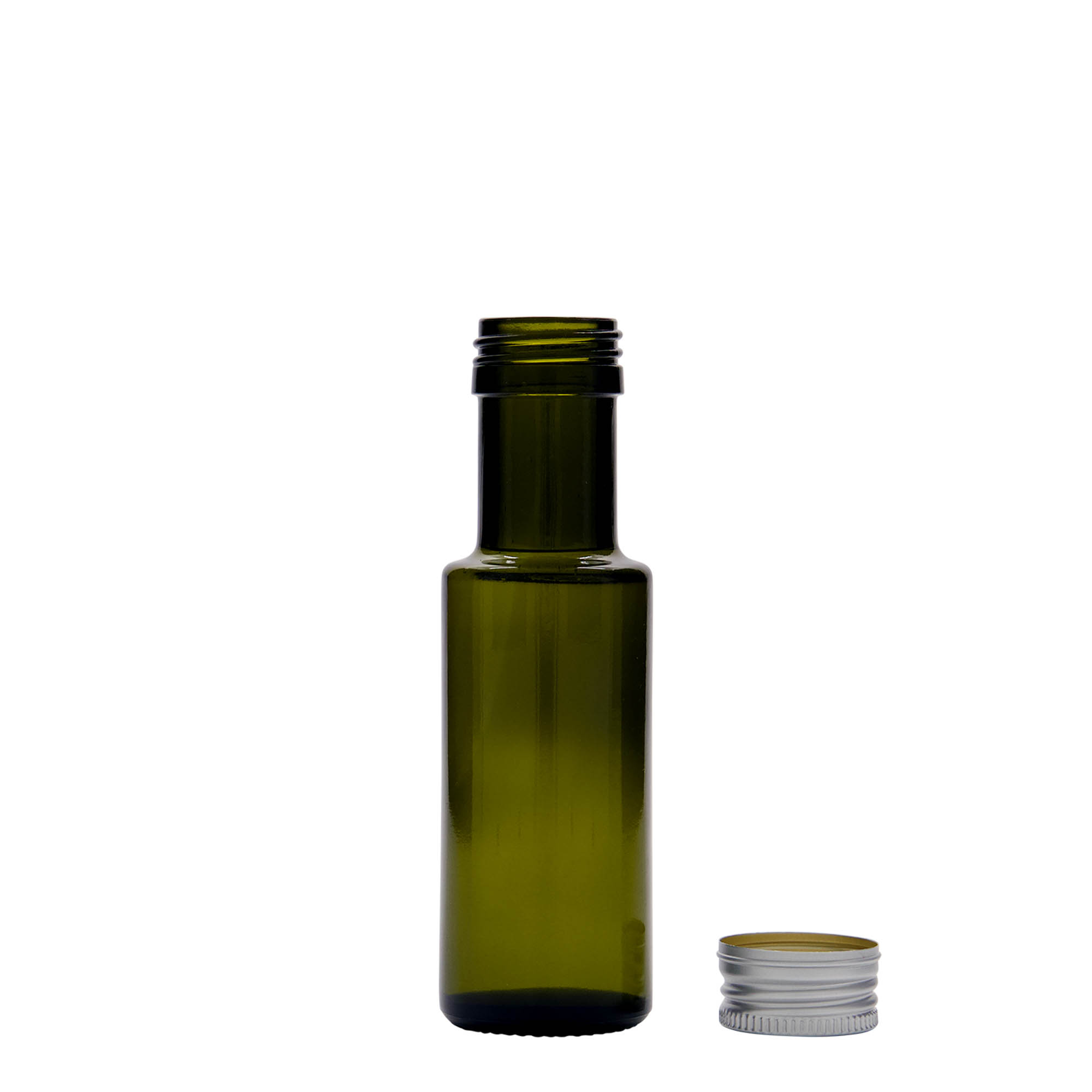 Shishe qelqi 100 ml 'Dorica', jeshile antike, gojë: PP 31,5 Shishe qelqi 100 ml 'Dorica', jeshile antike, gojë: PP 31,5