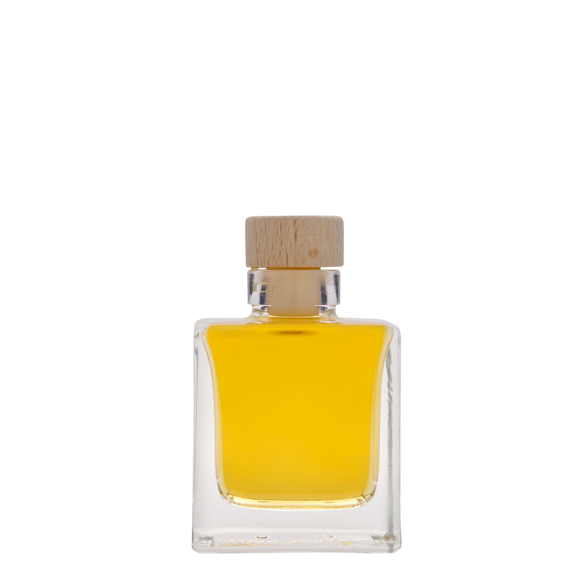 Shishe qelqi 100 ml 'Cube', katrore, gojë: kork Shishe qelqi 100 ml 'Cube', katrore, gojë: kork