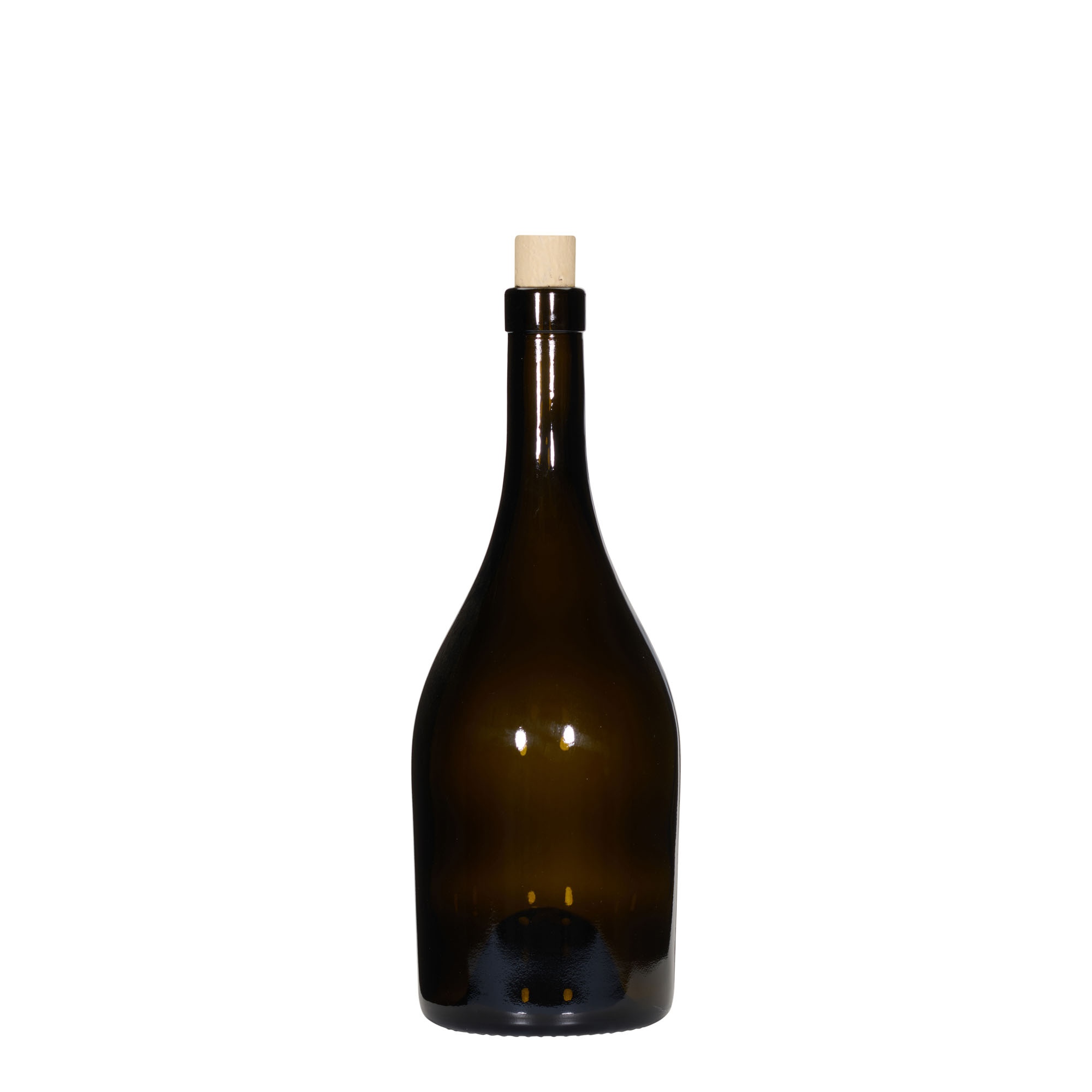 Shishe vere 750 ml 'Exclusive', jeshile antike, gojë: kork Shishe vere 750 ml 'Exclusive', jeshile antike, gojë: kork