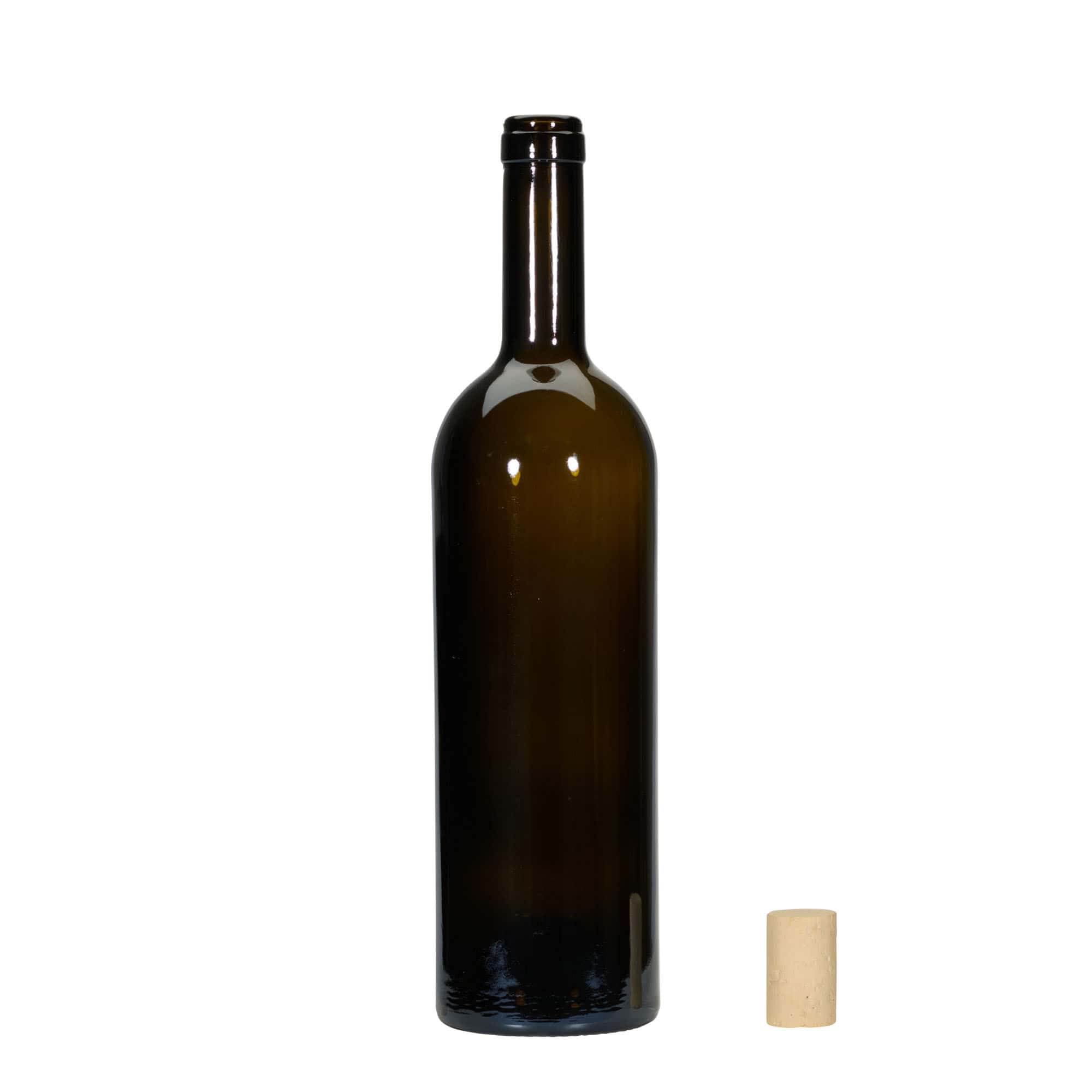 Shishe vere 750 ml 'Golia', jeshile antike, gojë: Kork