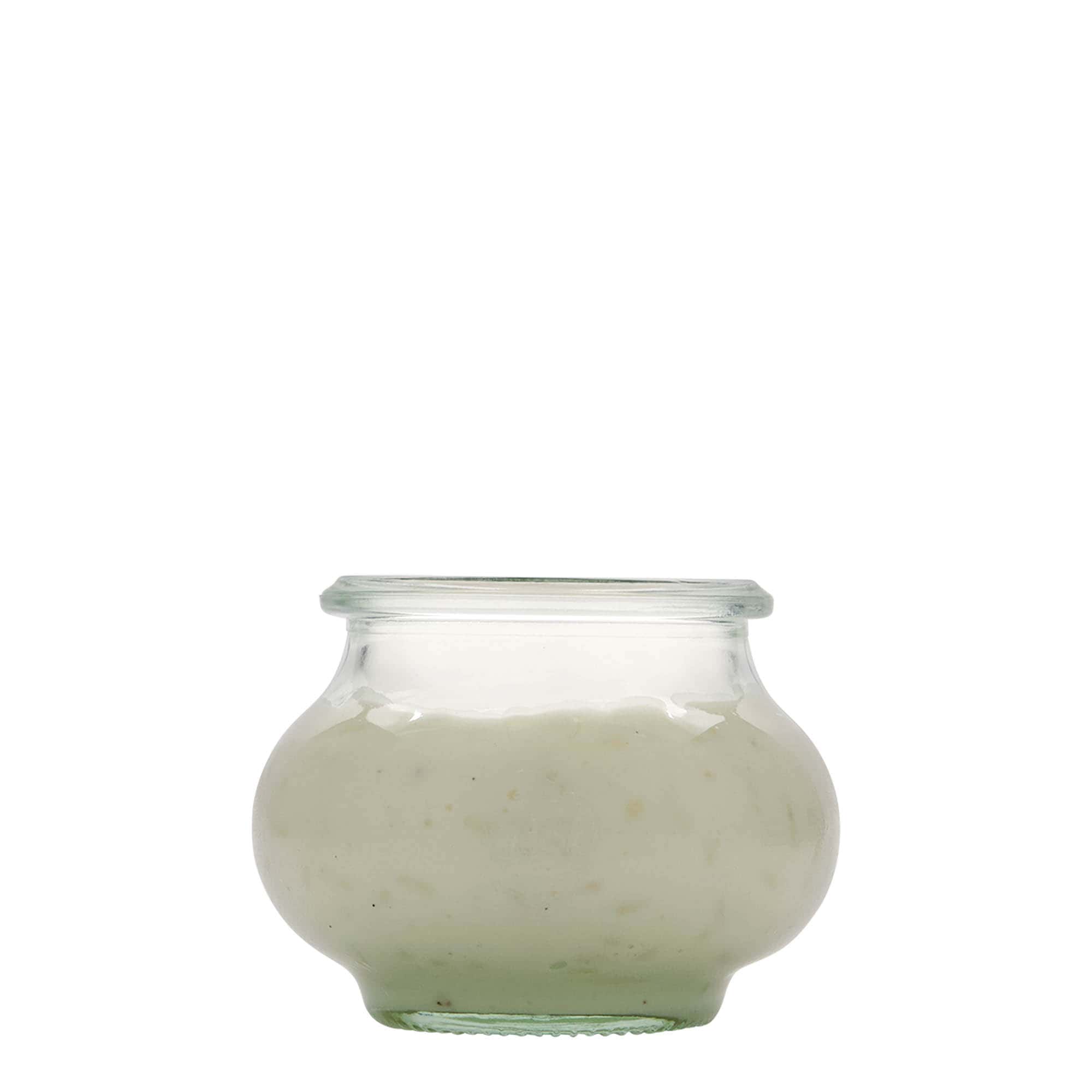 220 ml WECK-kënaqësi xhami, Hapur: Skaj i rrumbullakët