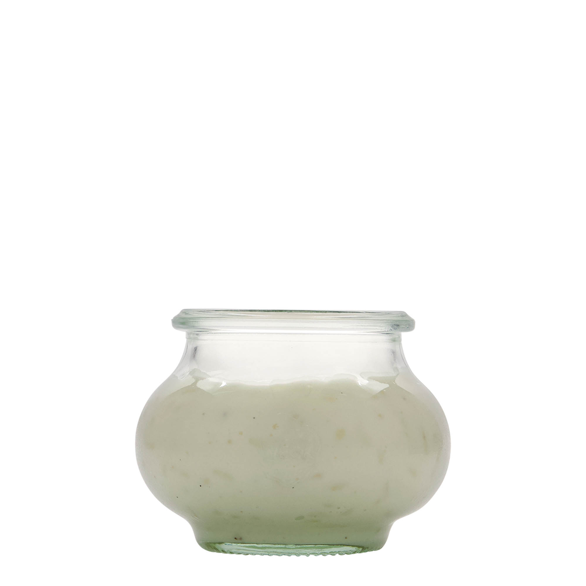 220 ml WECK-kënaqësi xhami, Hapur: Skaj i rrumbullakët 220 ml WECK-kënaqësi xhami, Hapur: Skaj i rrumbullakët
