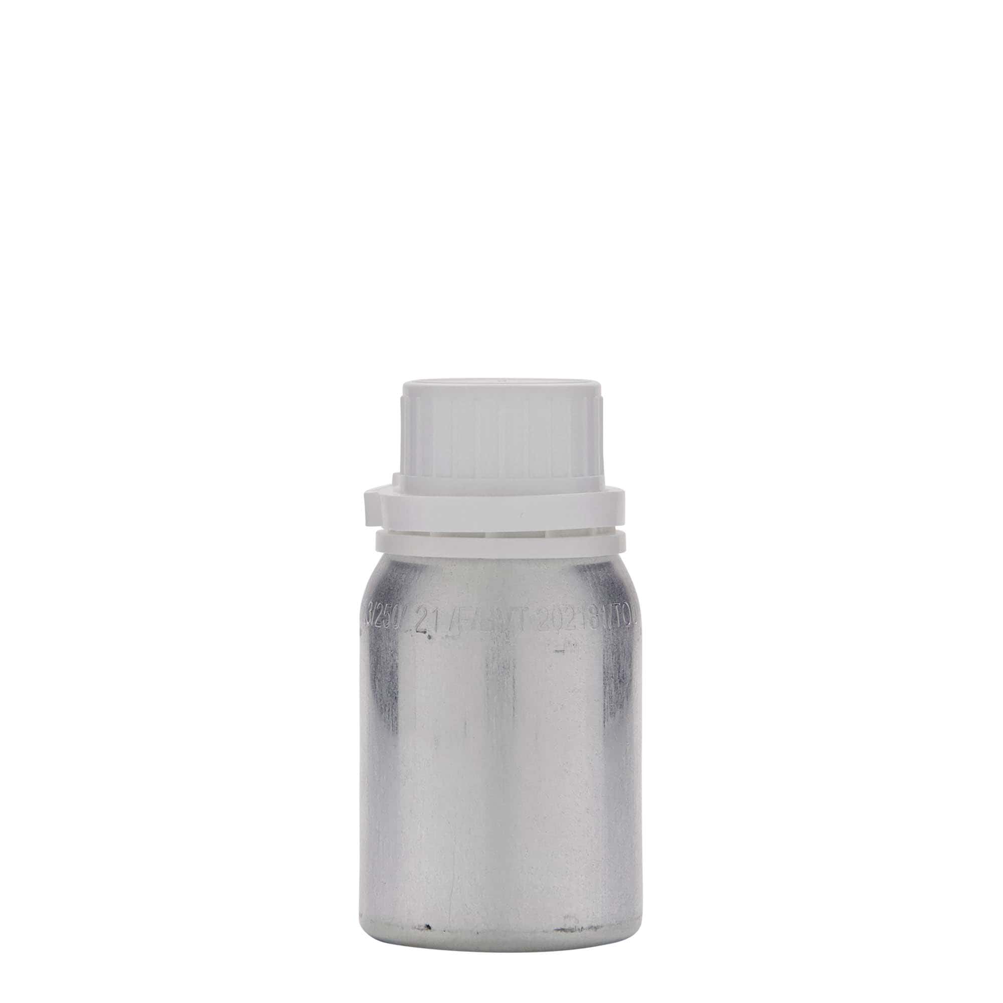 125 ml shishe alumini, metal, argjend, gojëzimi: DIN 32