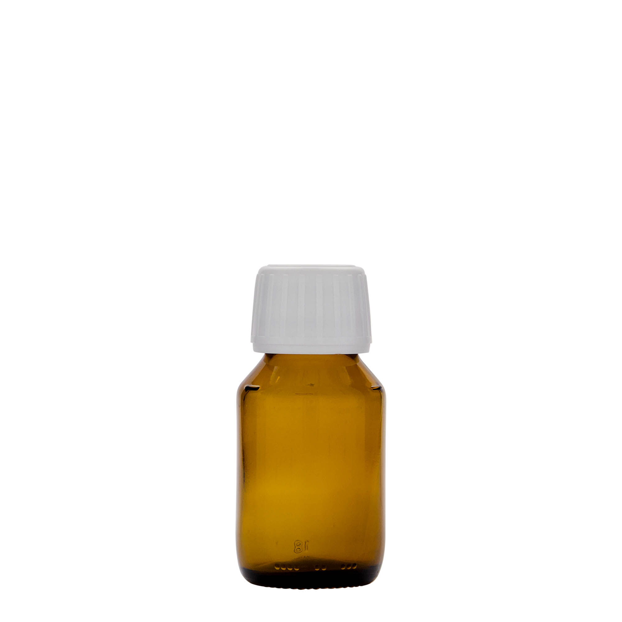 Shishe mjekësore 50 ml, kafe, qelq, gojë: PP 28