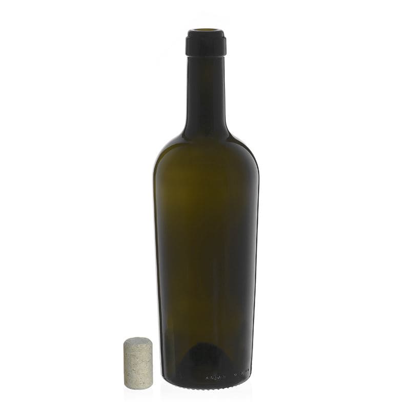 750 ml shishe vere 'Imperiale', jeshile antike, goja: kork