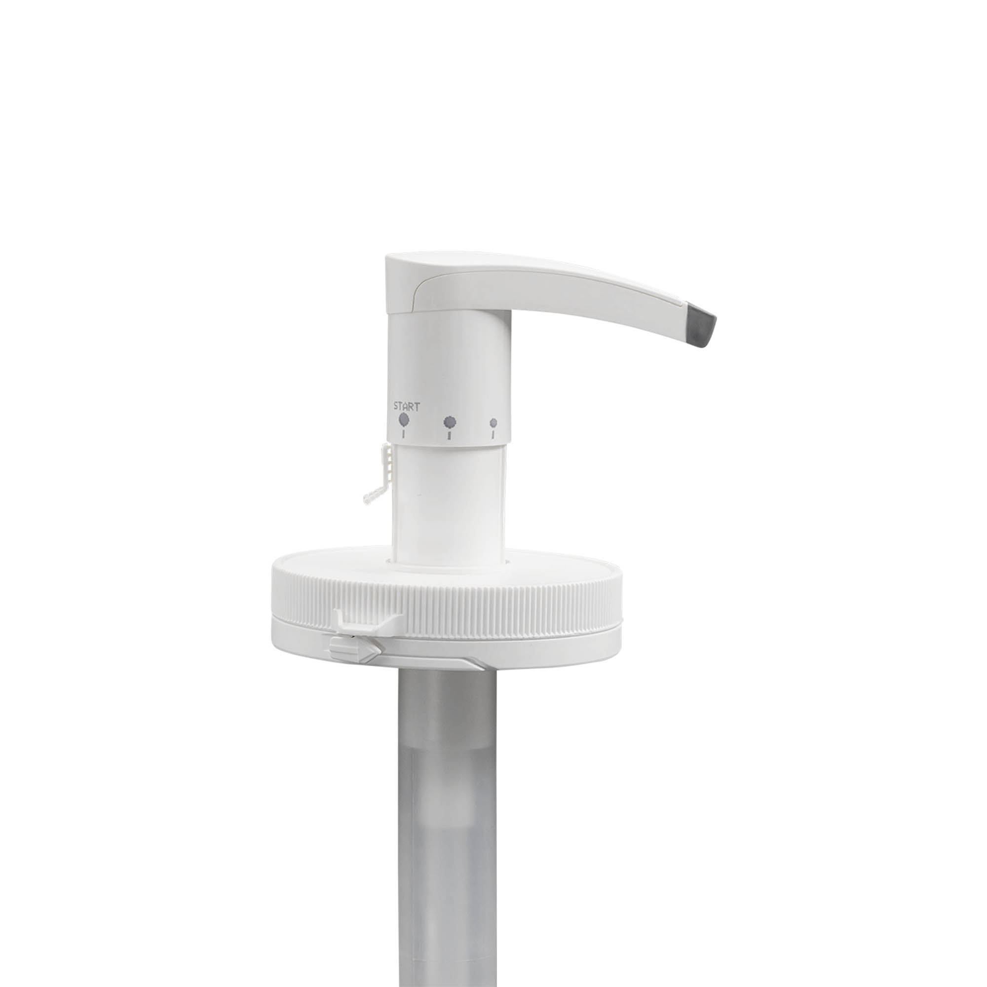 Pompa shpërndarëse për 655 ml 'Securibox', plastikë PE, e bardhë, për gojë: kapak me vidë Pompa shpërndarëse për 655 ml 'Securibox', plastikë PE, e bardhë, për gojë: kapak me vidë