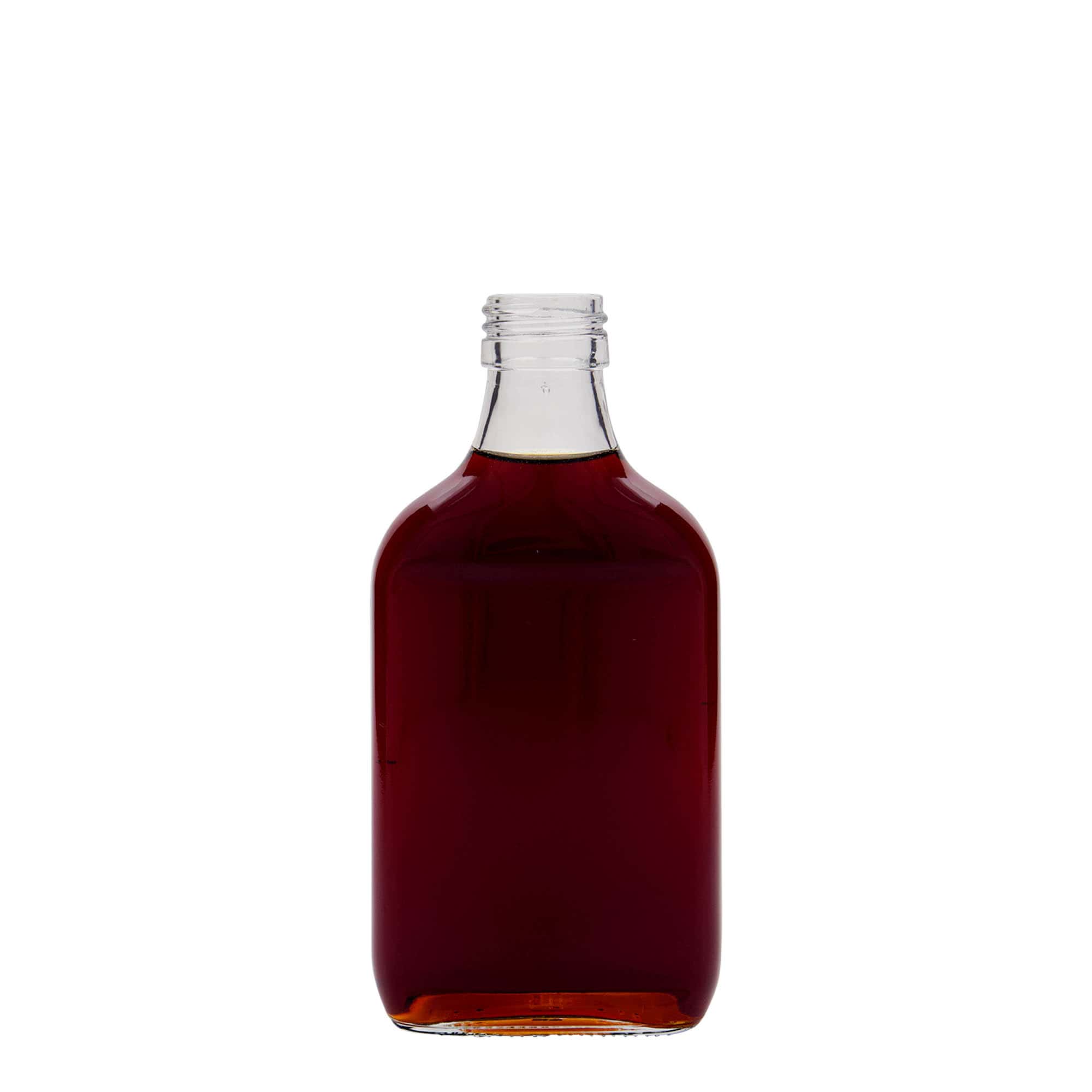Shishe dore 200 ml, katrore, qelq, gojë: PP 28 Shishe dore 200 ml, katrore, qelq, gojë: PP 28