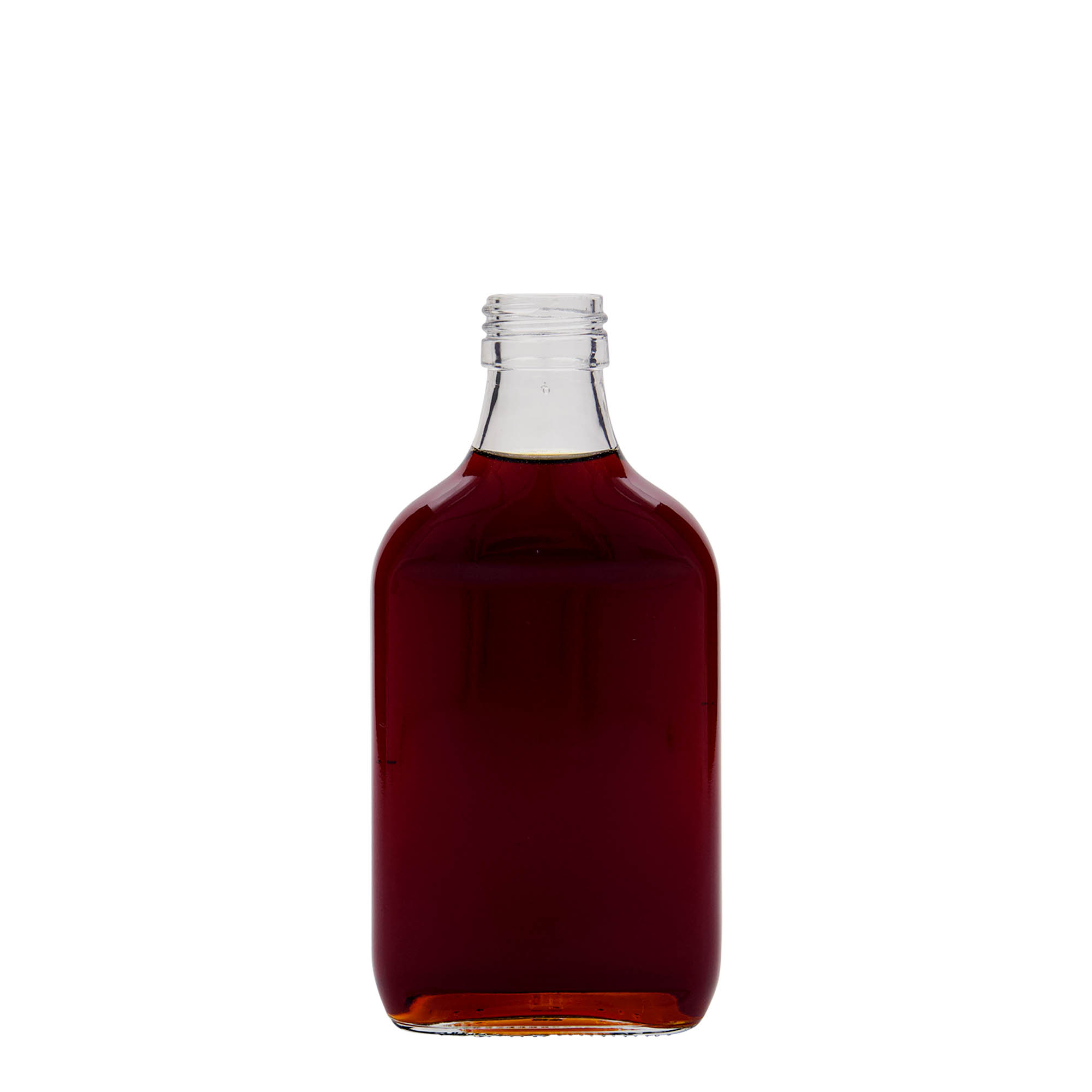 Shishe dore 200 ml, katrore, qelq, gojë: PP 28 Shishe dore 200 ml, katrore, qelq, gojë: PP 28